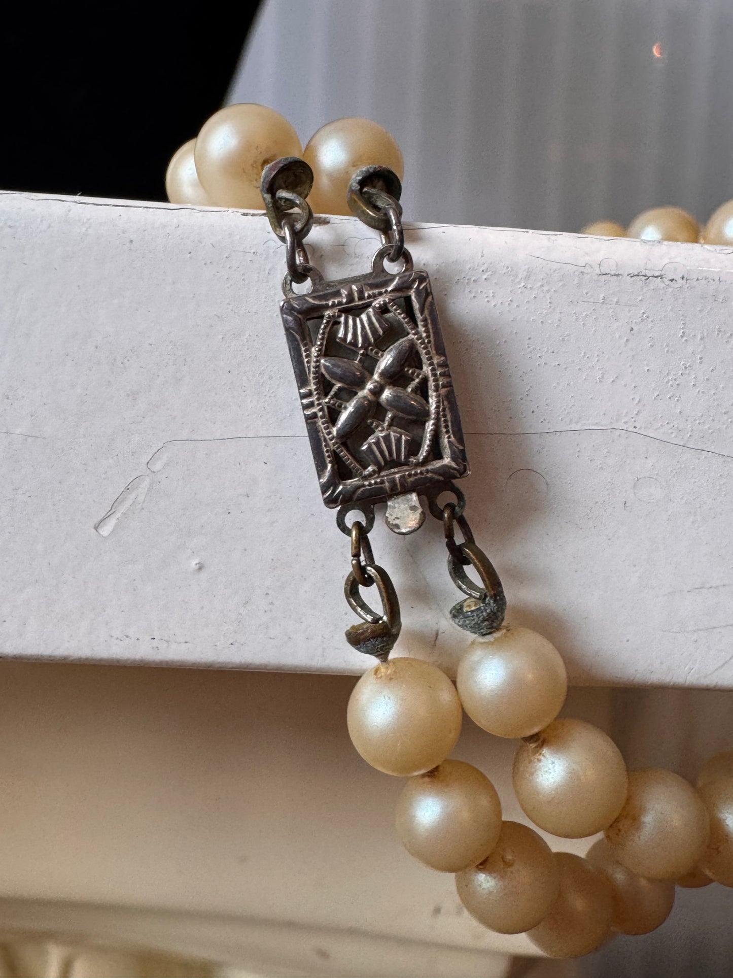 1940s Two-Strand Metallic Micro-Pearl Necklace