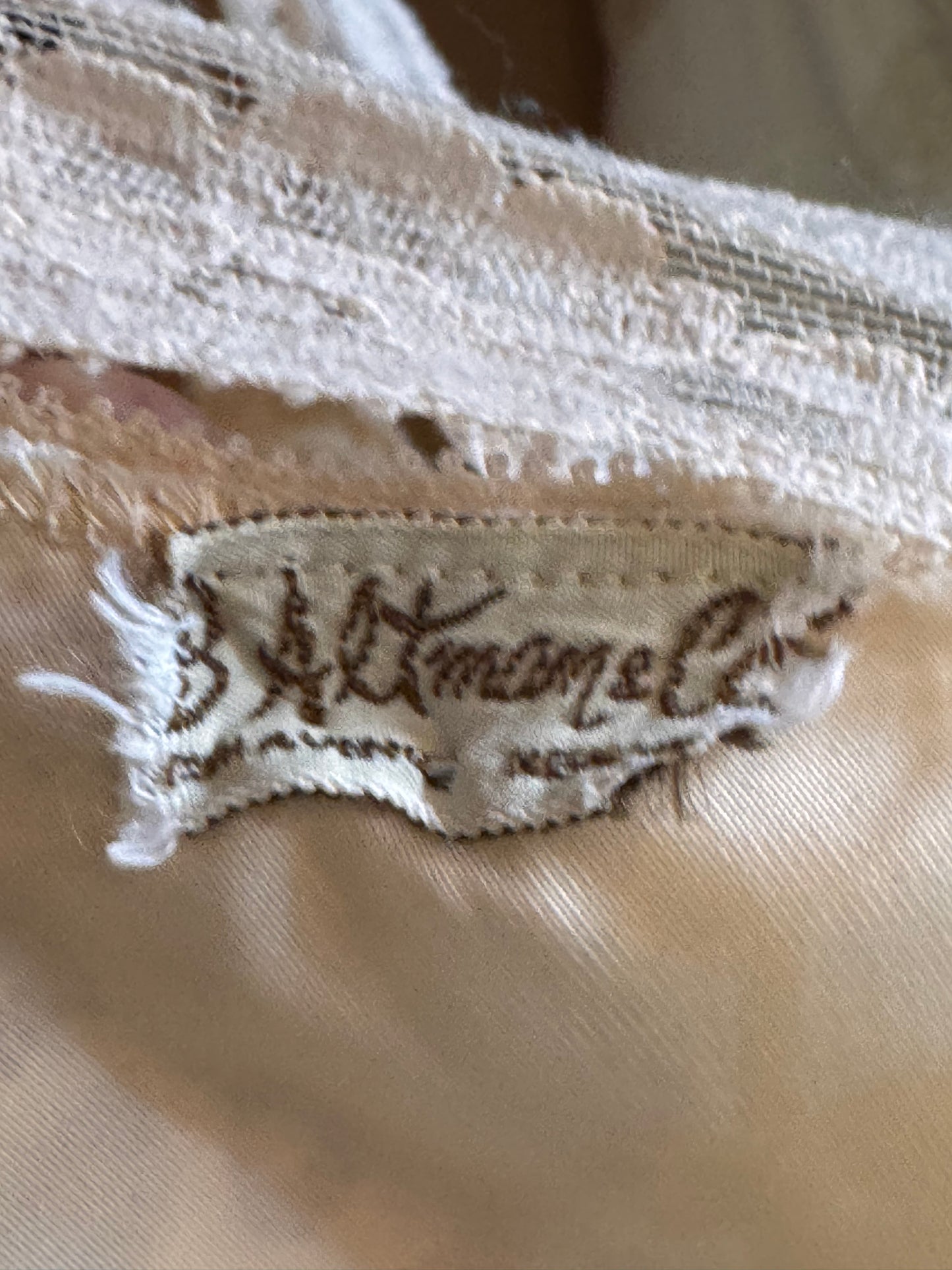 1960s B. Altman & Co. Cream Pink Slip