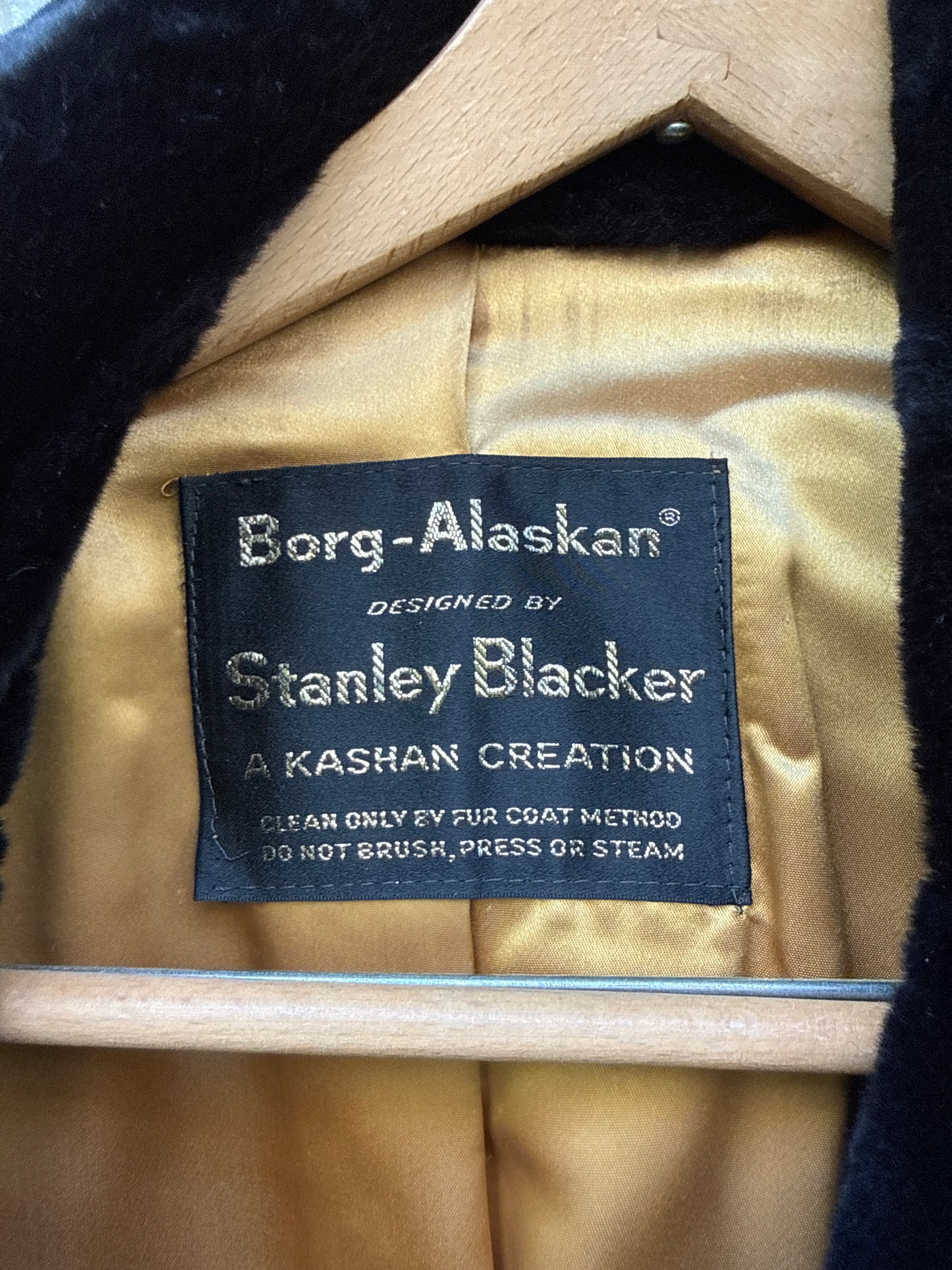 1960s Men’s Black Faux-Fur Overcoat