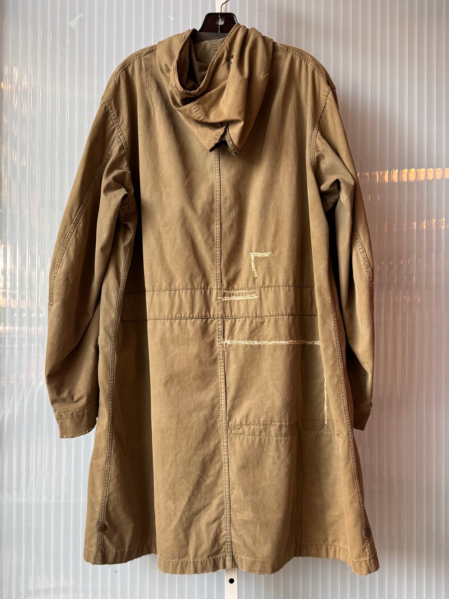 1950s Olive Green Khaki Workwear Trench Coat