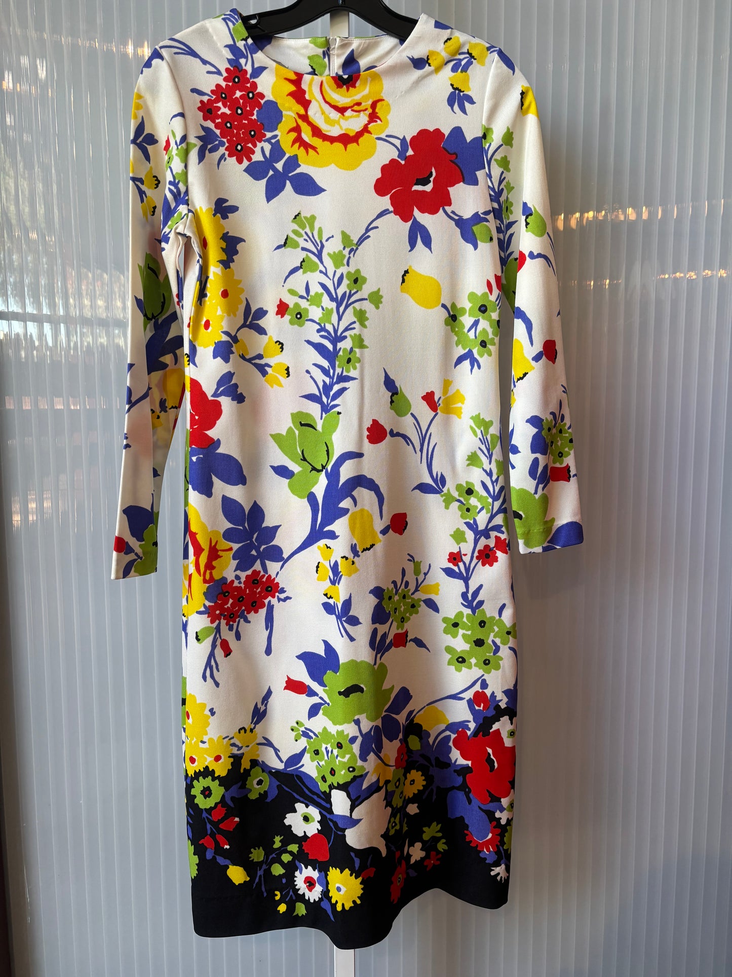 1960s White Floral Dress