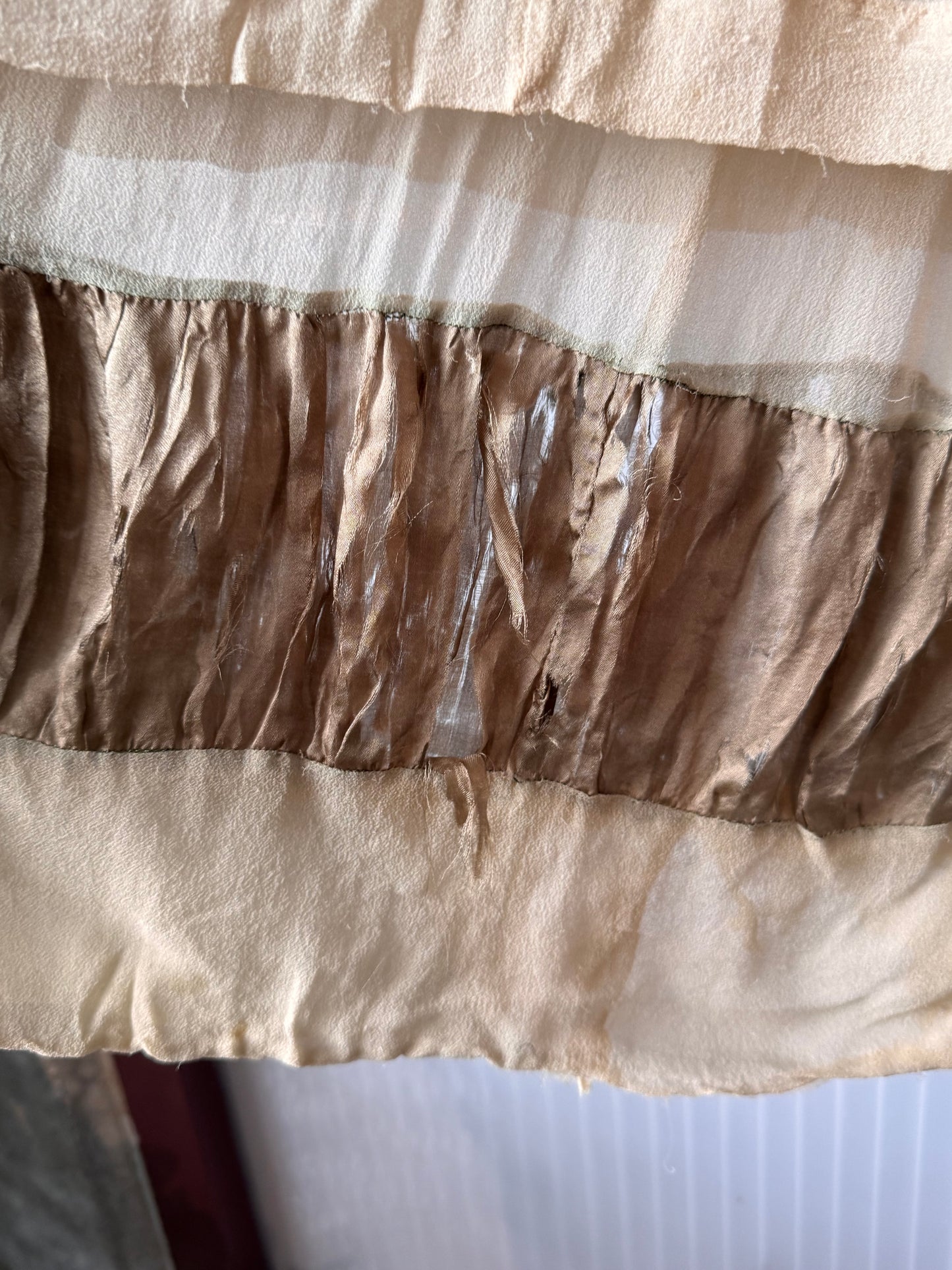 1930s Cream & Taupe Layered Skirt