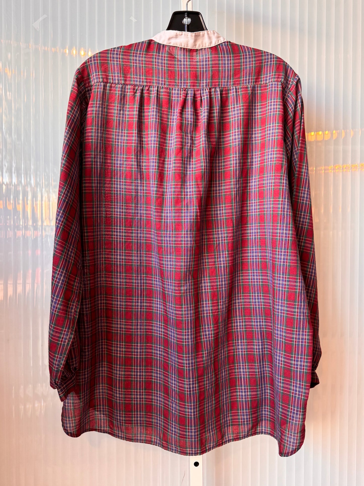 1960s Sears Red Plaid Loungewear Shirt