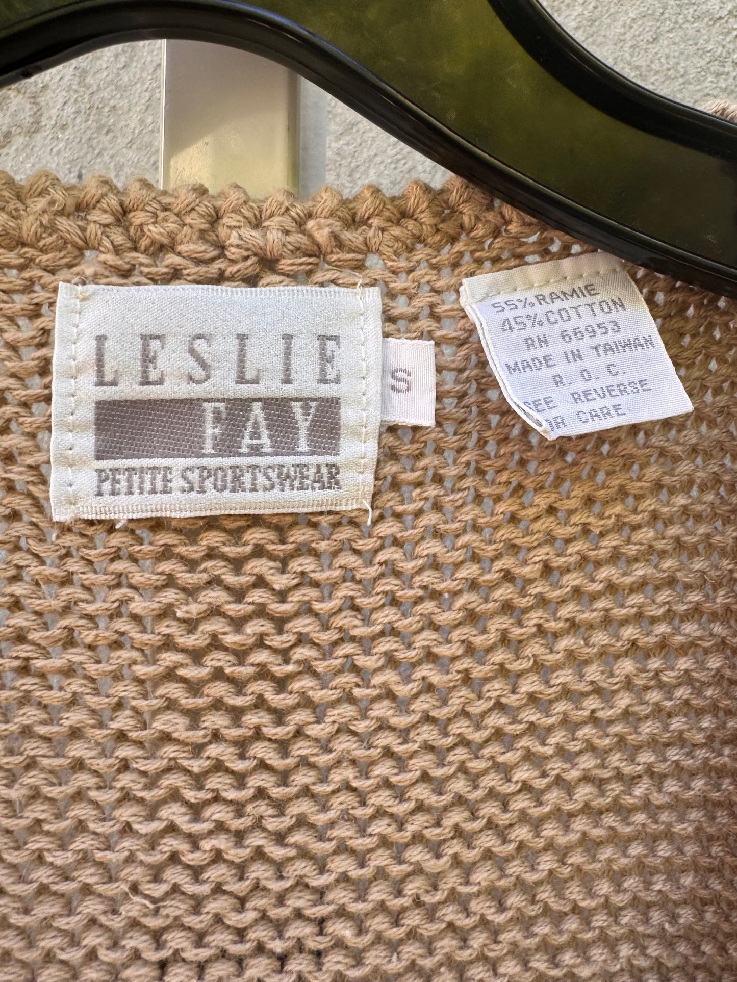 1980s Tan & Pastel Knit Sweater Vest