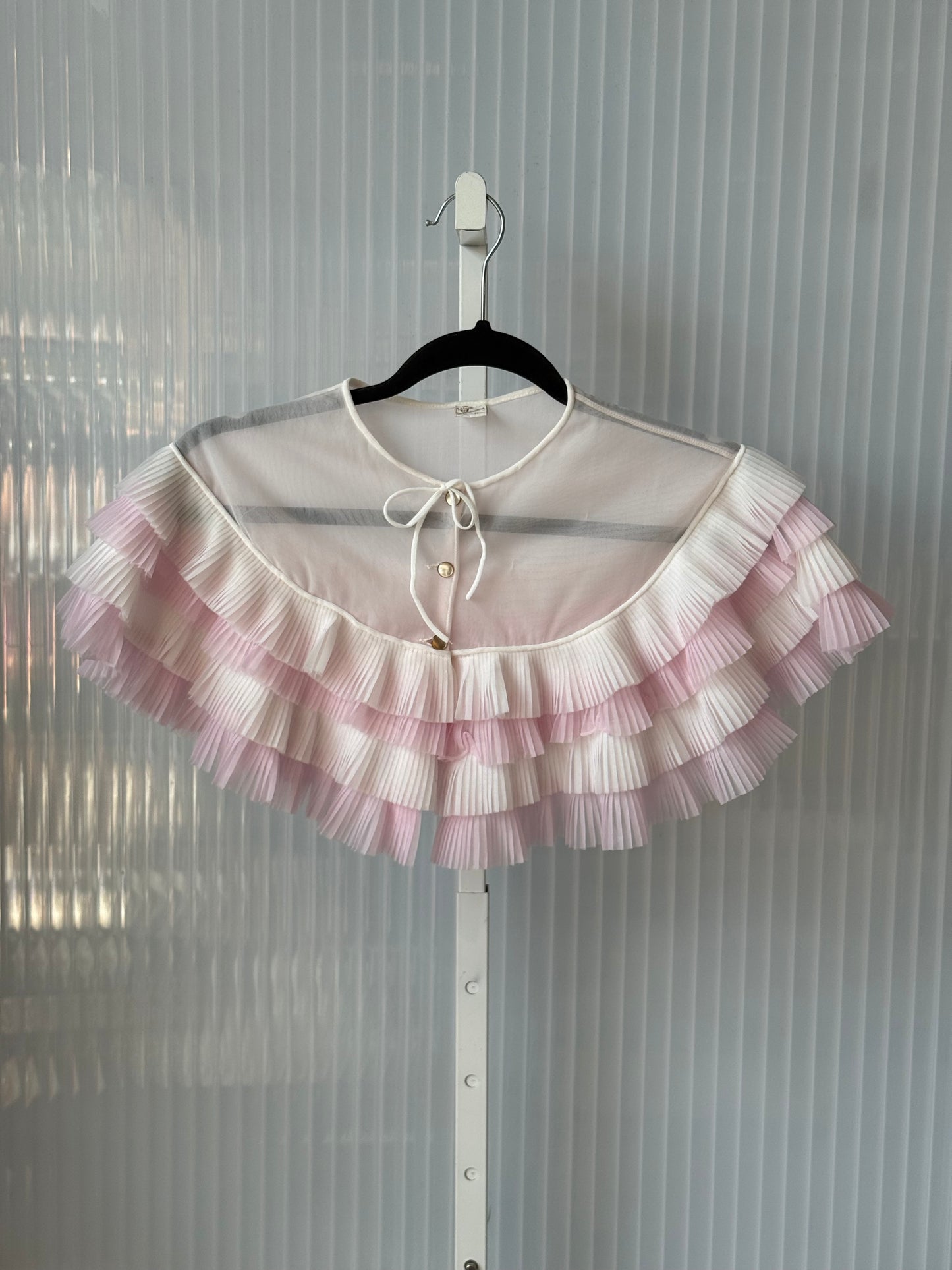 1950s Two-Toned Pink Ruffle Capelet