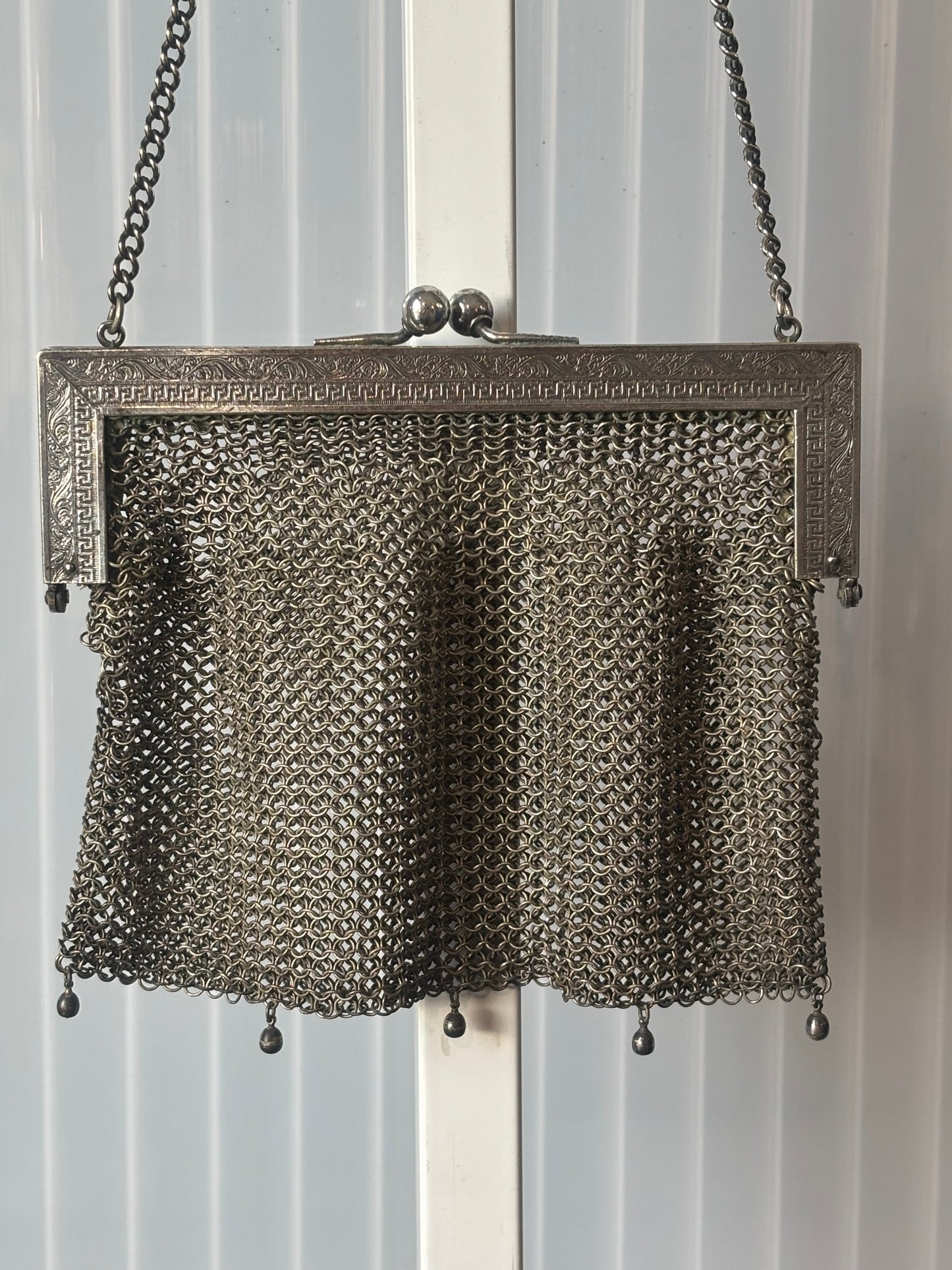 1920s German Silver Chainmail Flapper Purse
