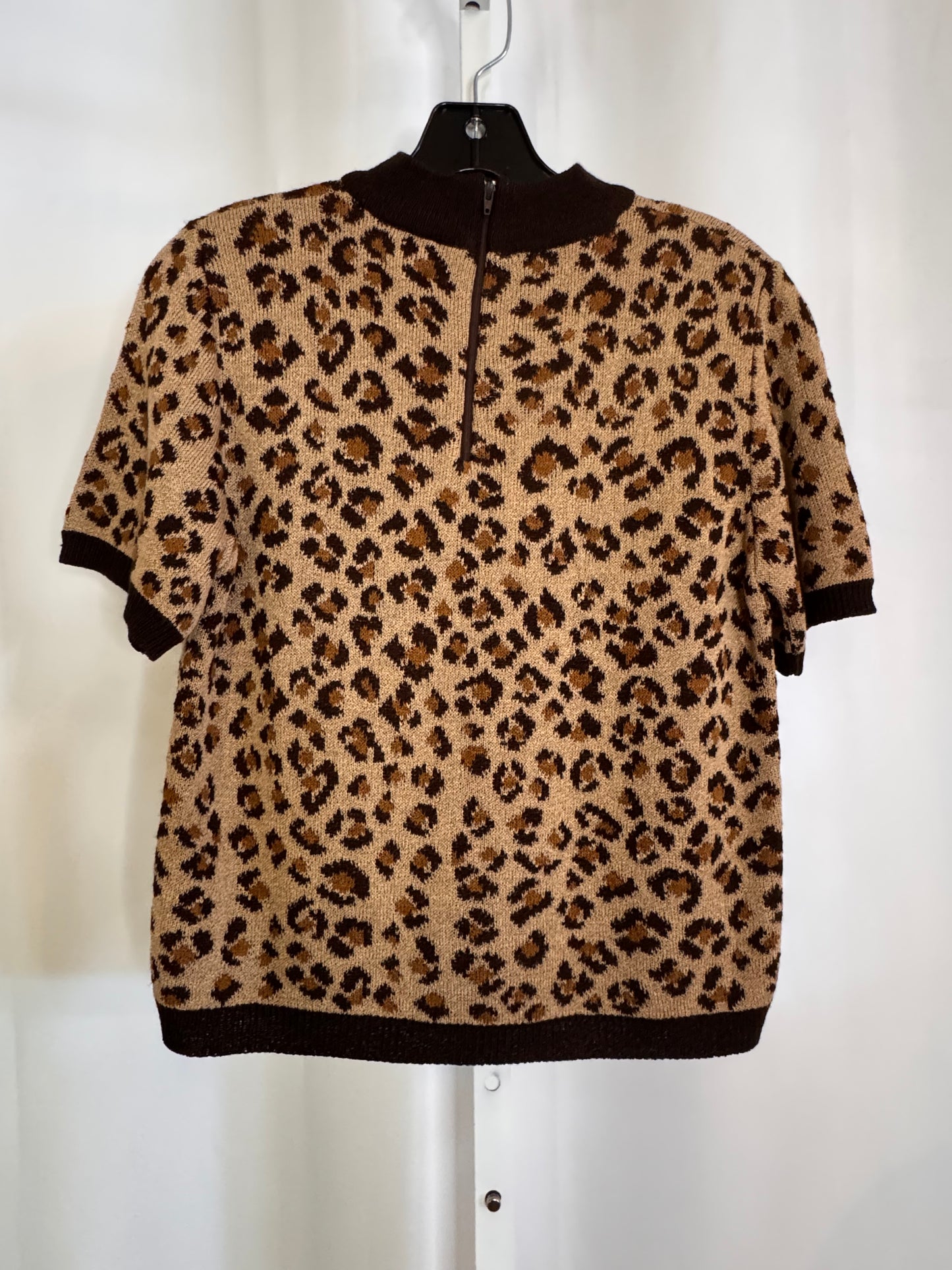 1990s Leopard-Knit Zip Sweater