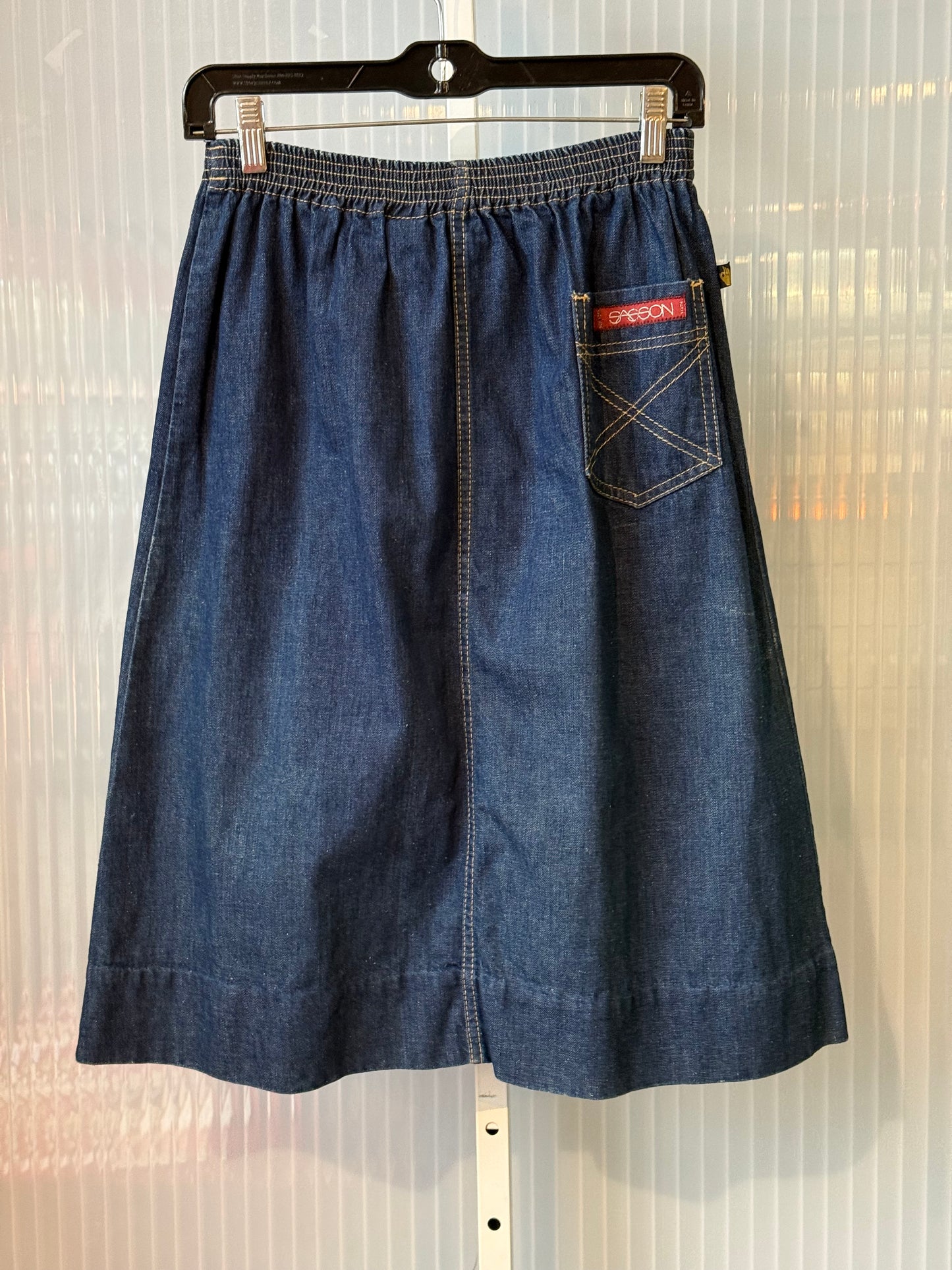 1980s 100% Cotton Sasson Denim Skirt w/ Pockets