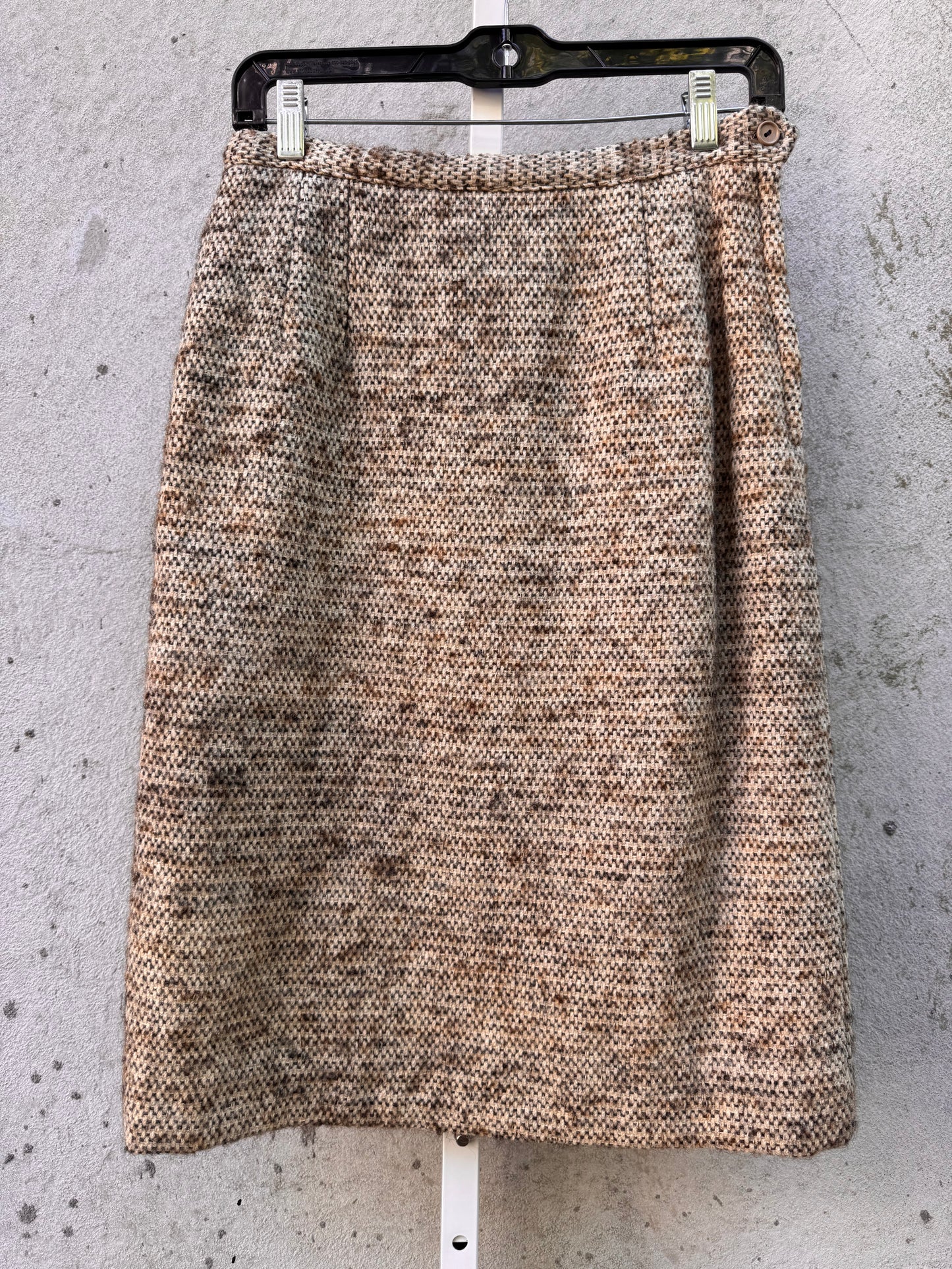 Wool Coat & Skirt Set with Fur Collar & Cuffs