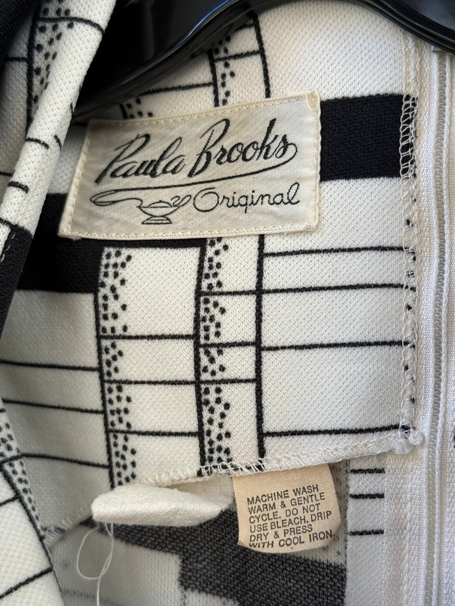 1970s Black & White Dress & Jacket Set