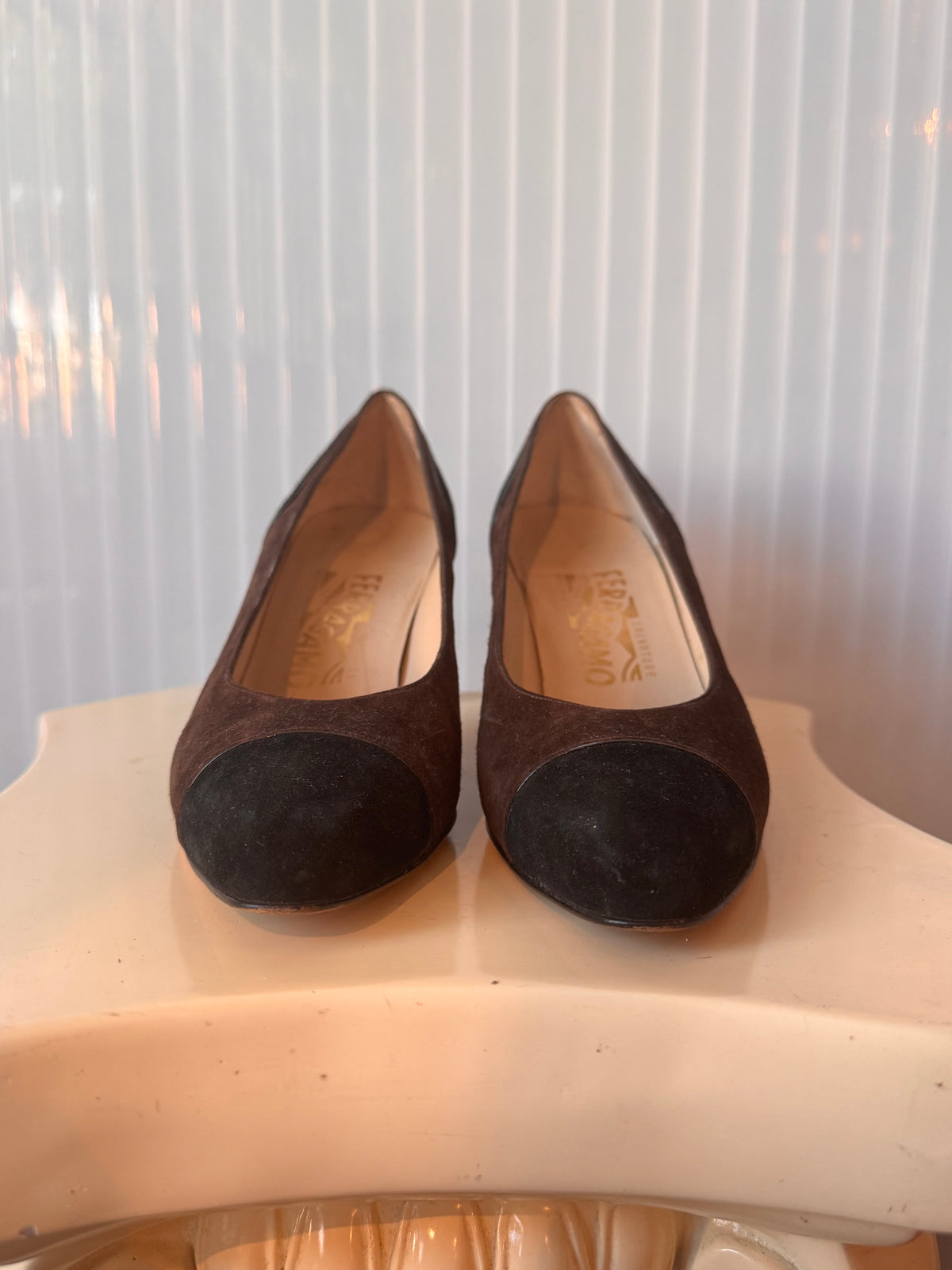 Late 1950s Salvatore Ferragamo Brown Suede Heels
