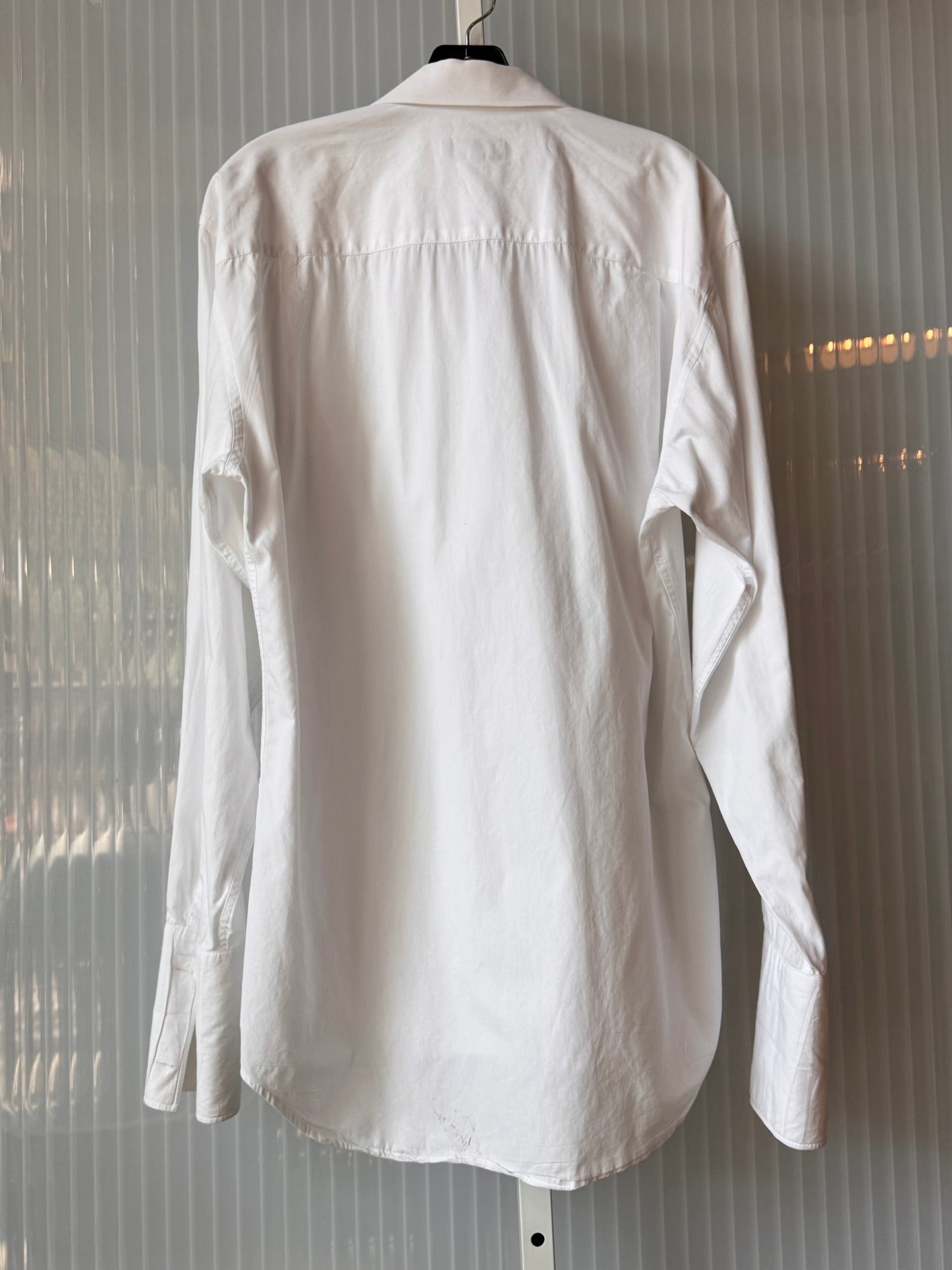 2000s White Christian Dior Button-Up Long Sleeve French Cuff Shirt