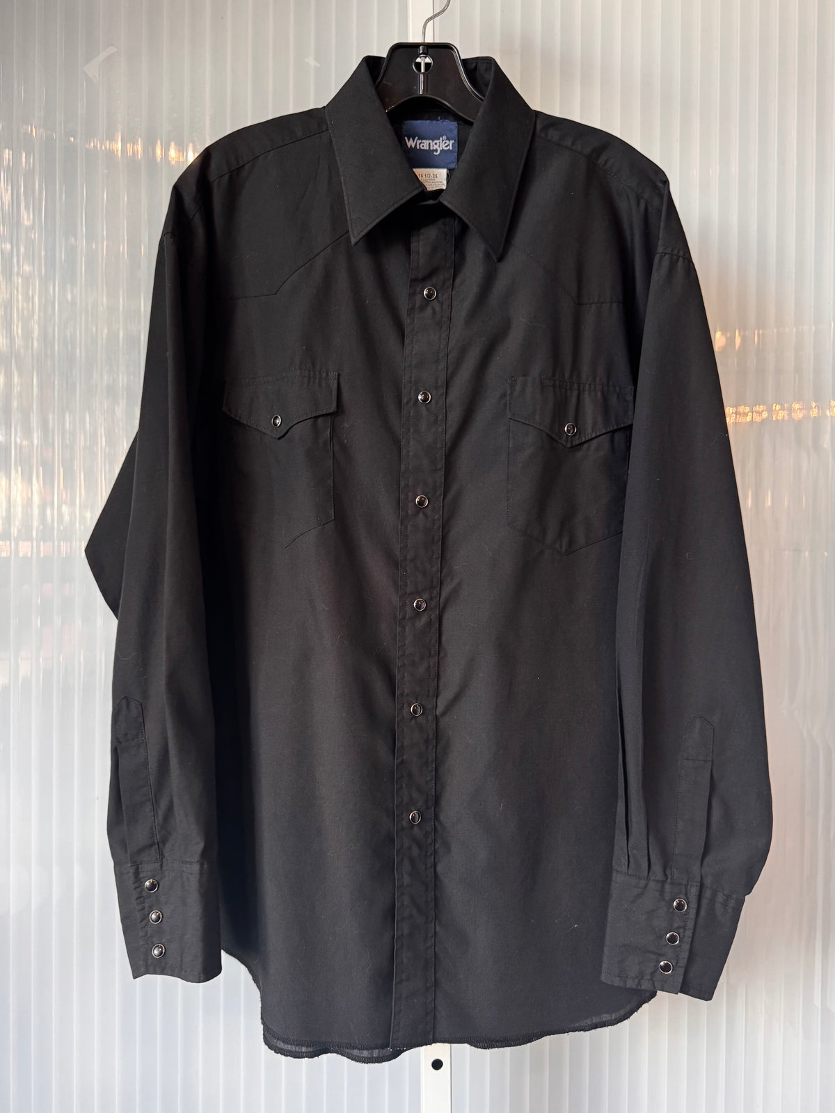 2000s Wrangler Black Western Snap Shirt