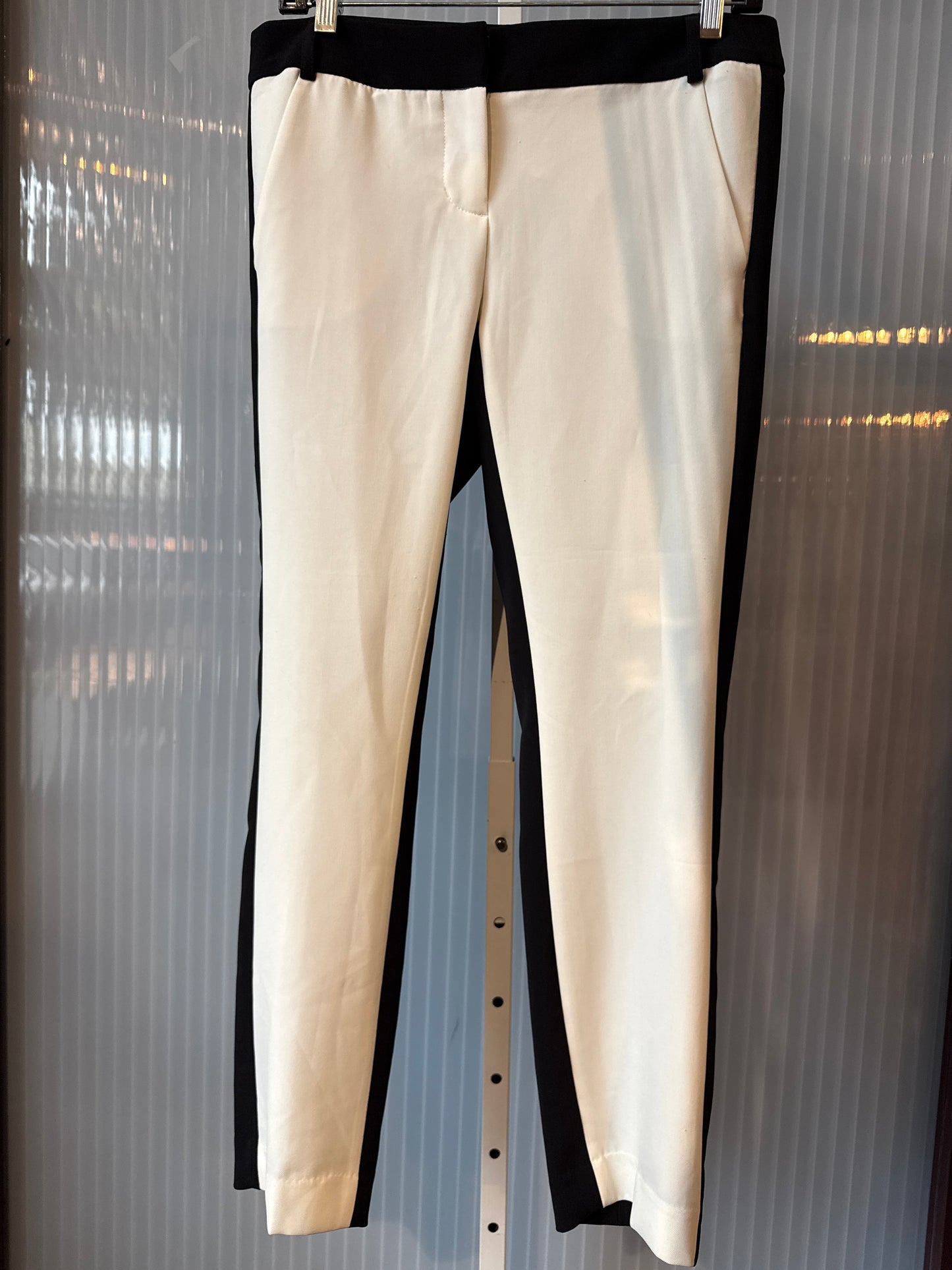 Express White & Black Color Block Pants