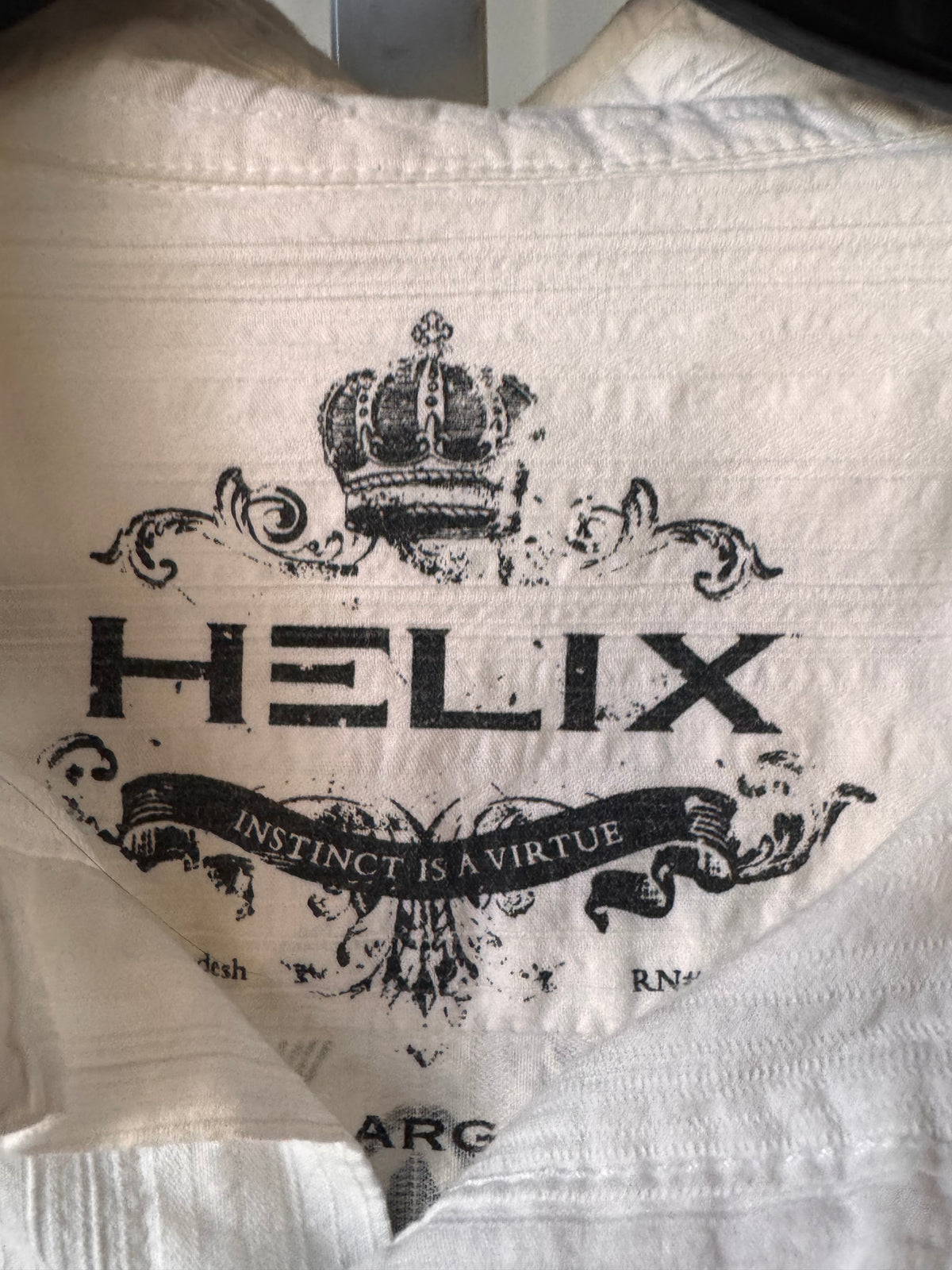 Y2K Grunge White & Gray Button-Up Shirt