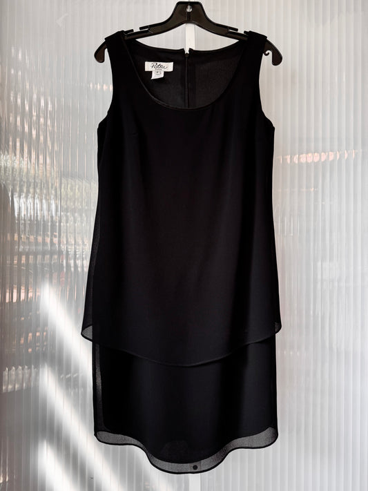 1980s Black Sleeveless Formal Dress