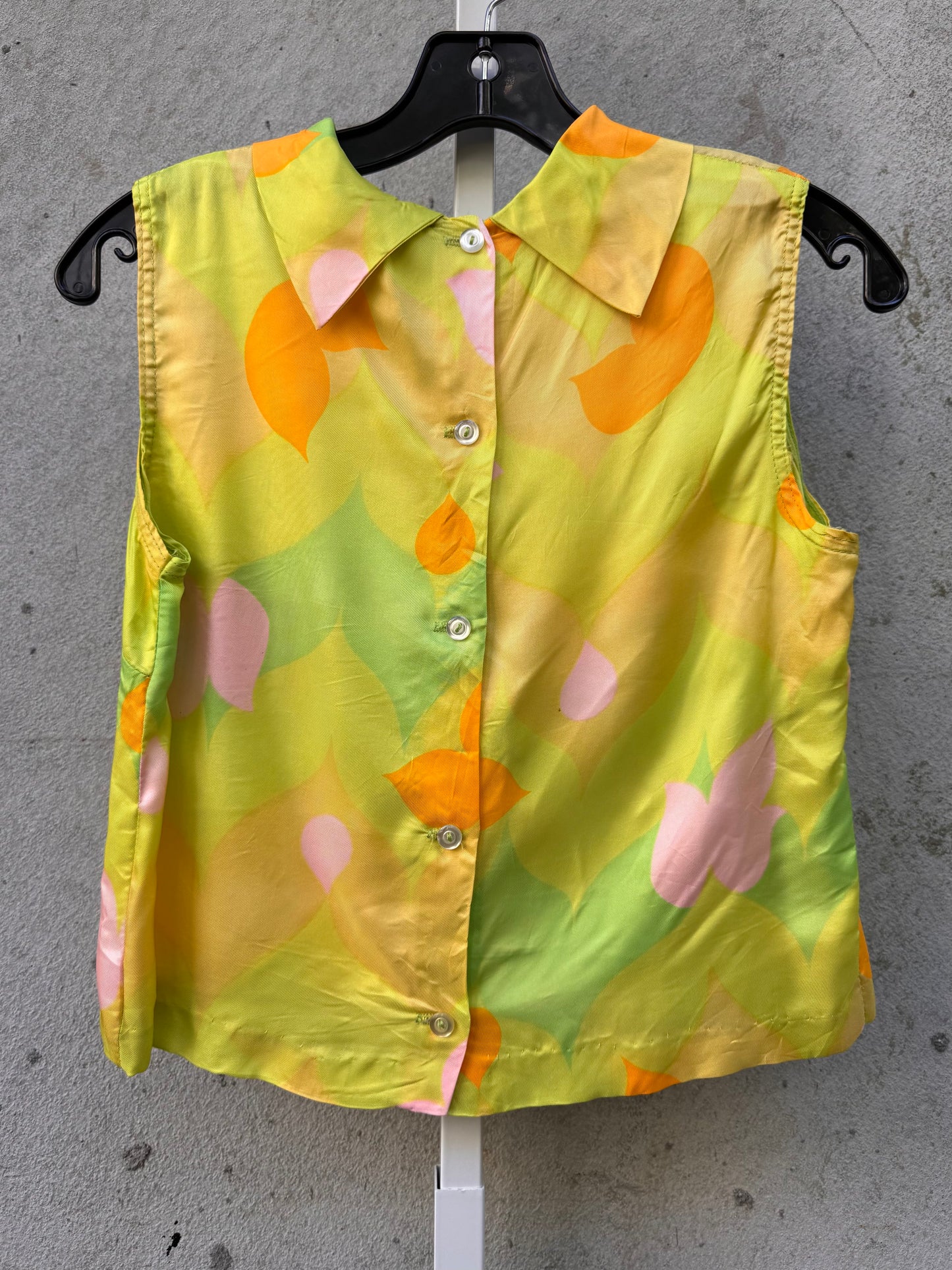 1960s Chartreuse Sleeveless Crop Top