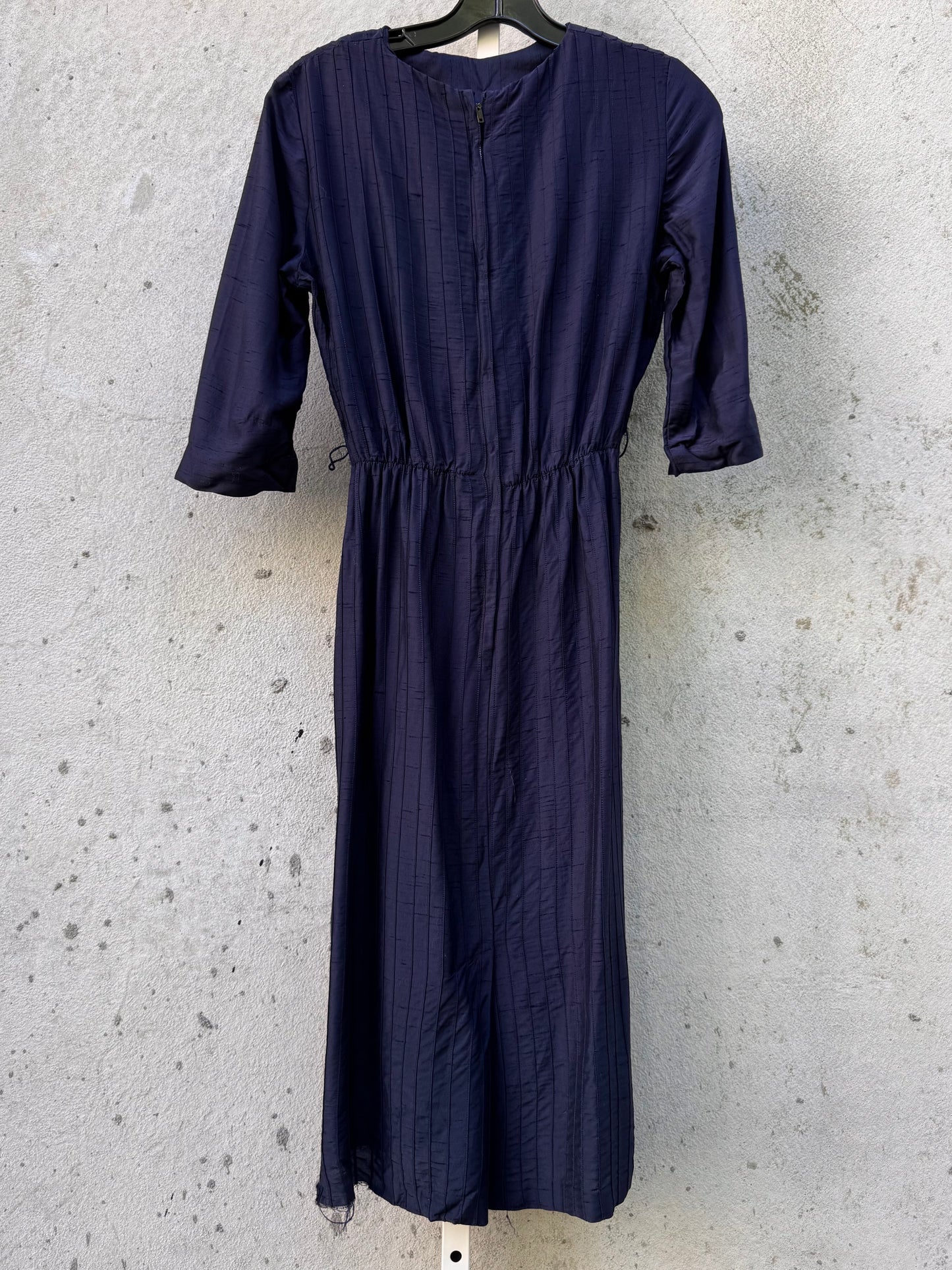 1940s Navy Blue Pintuck Dress
