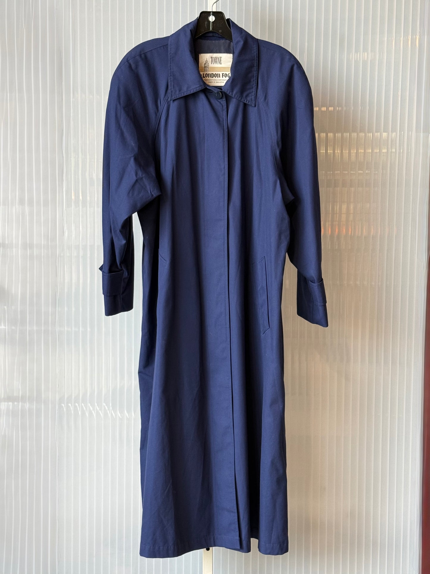 1980s Navy blue London Fog Trench Coat
