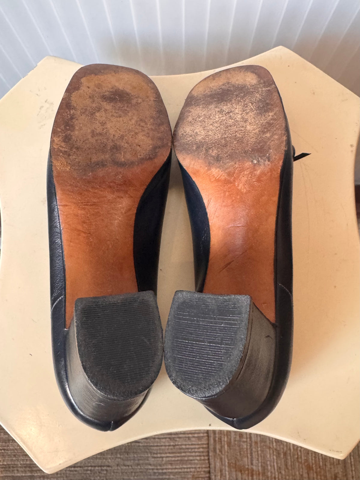 1960s Blue-Black Block Heels