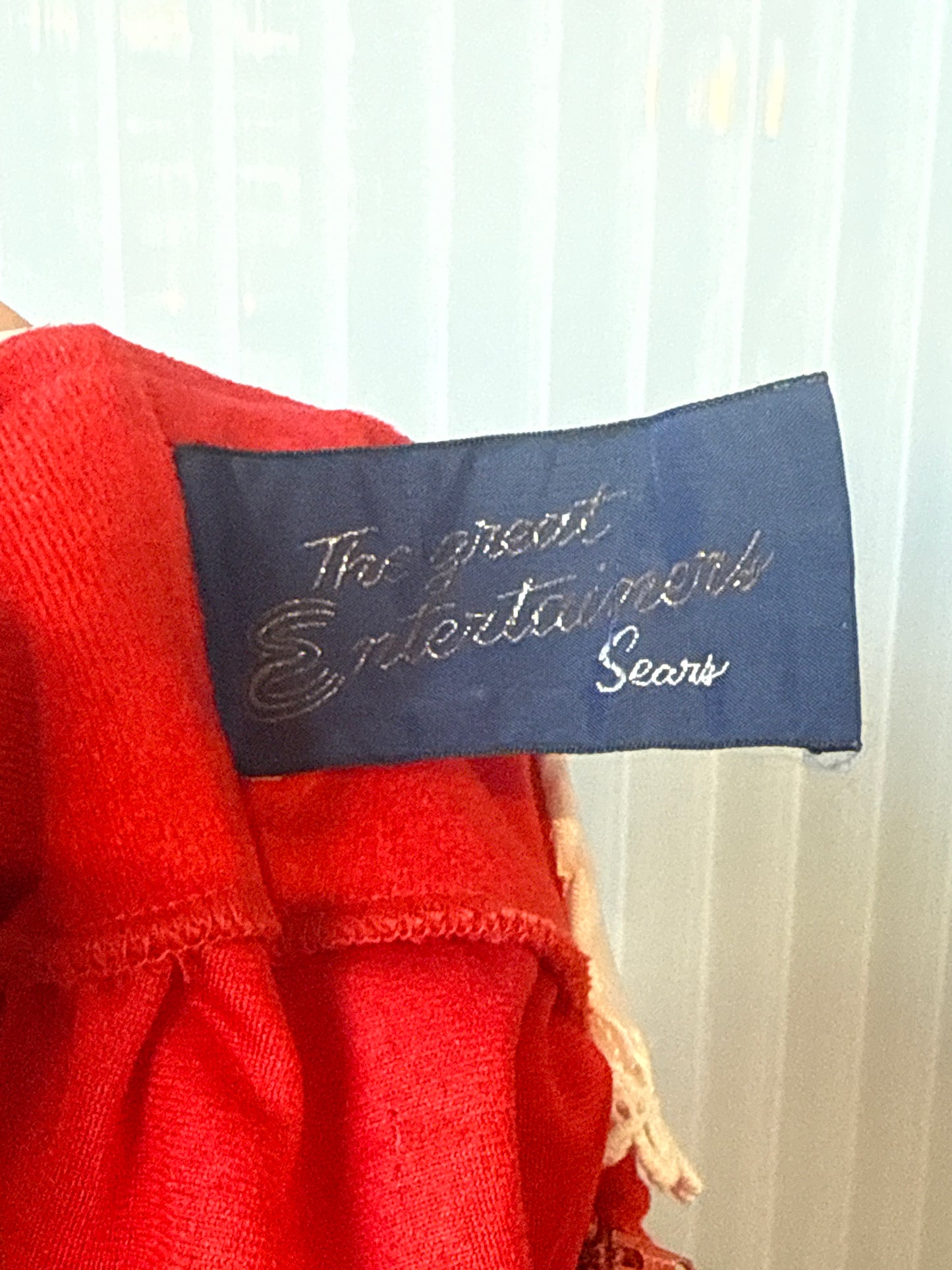 1960s Sears Red Dress w/ White Collar & Cuffs