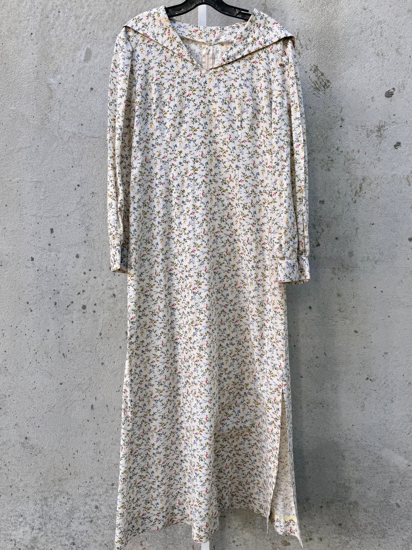 1960s Cream Floral Dress