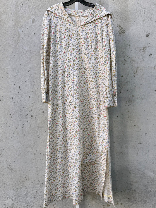 1960s Cream Floral Dress
