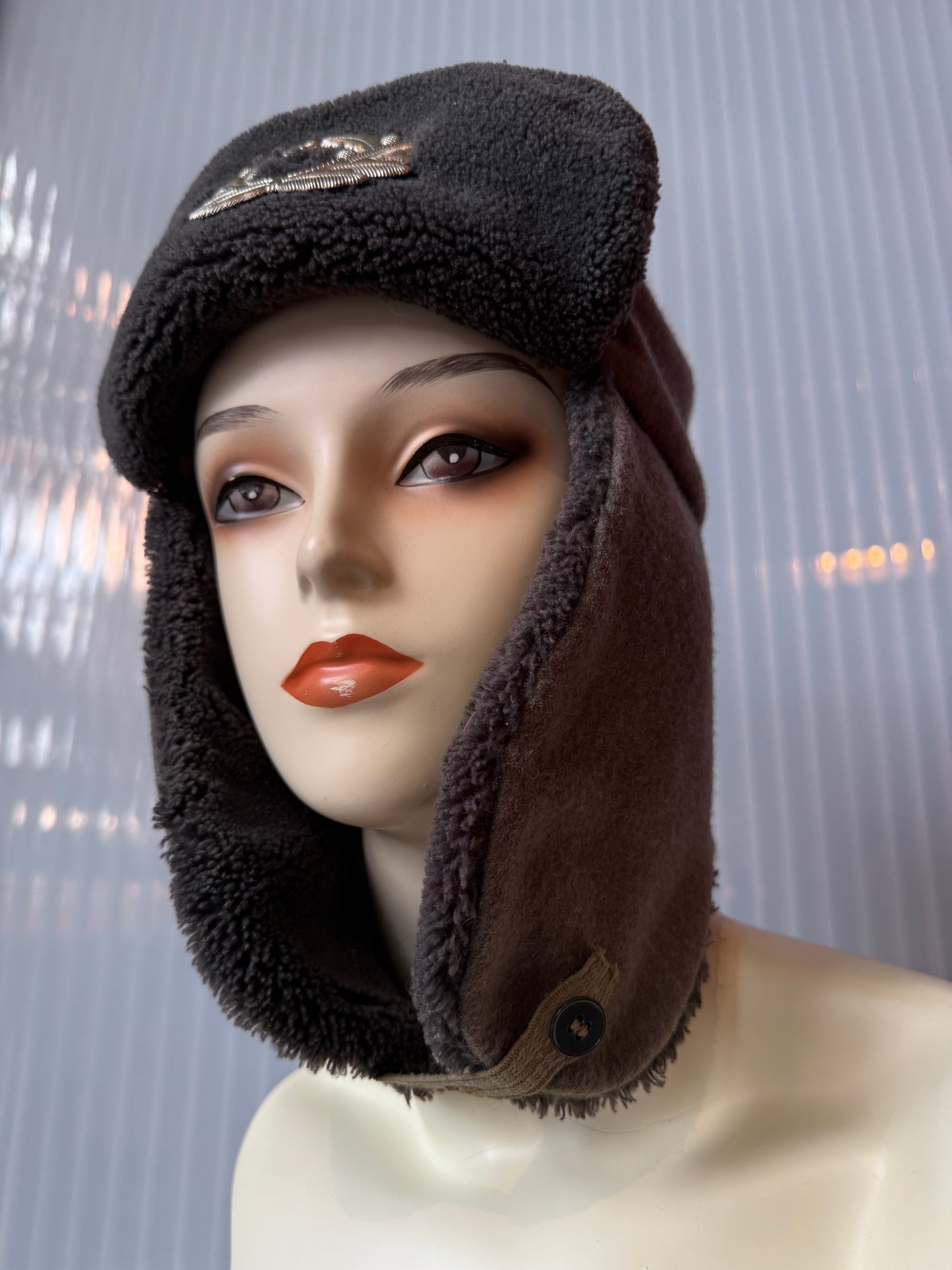 1970s Grey German Army Ushanka with Fur Lining