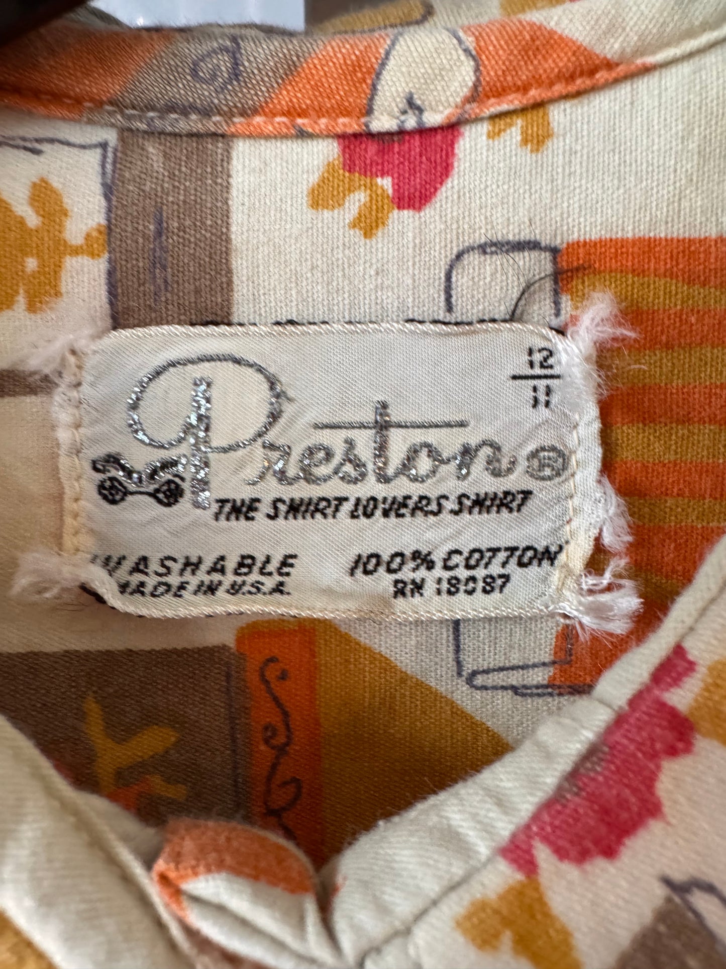 1950s Orange Match Book Button-Up Shirt