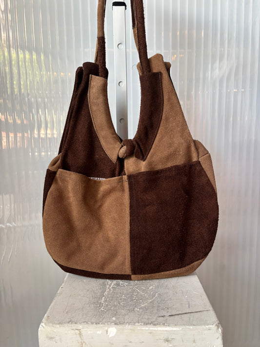 2-Tone Brown Suede Boho Bag