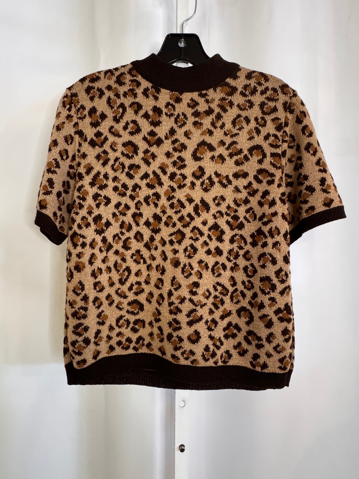 1990s Leopard-Knit Zip Sweater