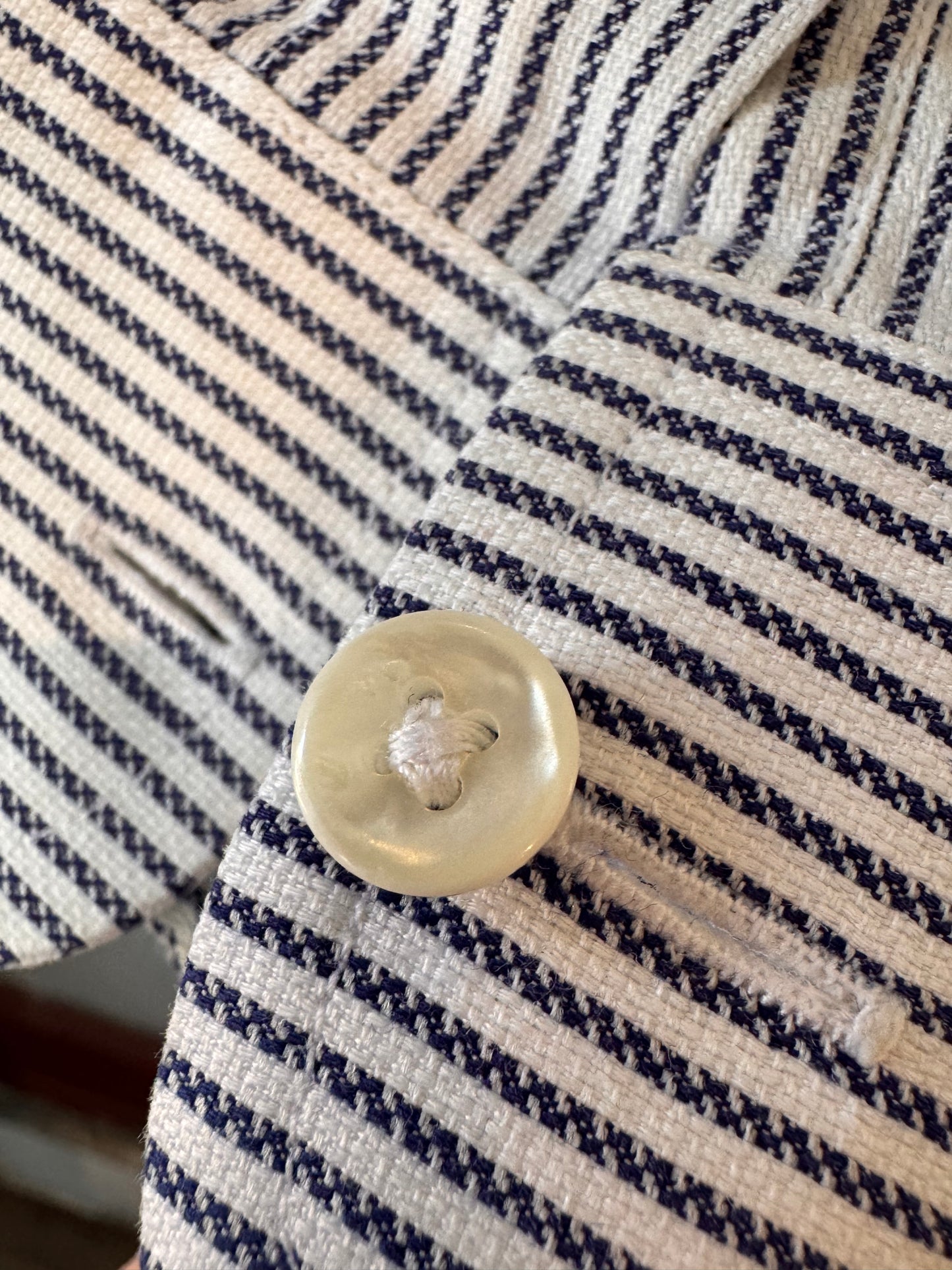 1990s Blue & White Striped Button-up Shirt