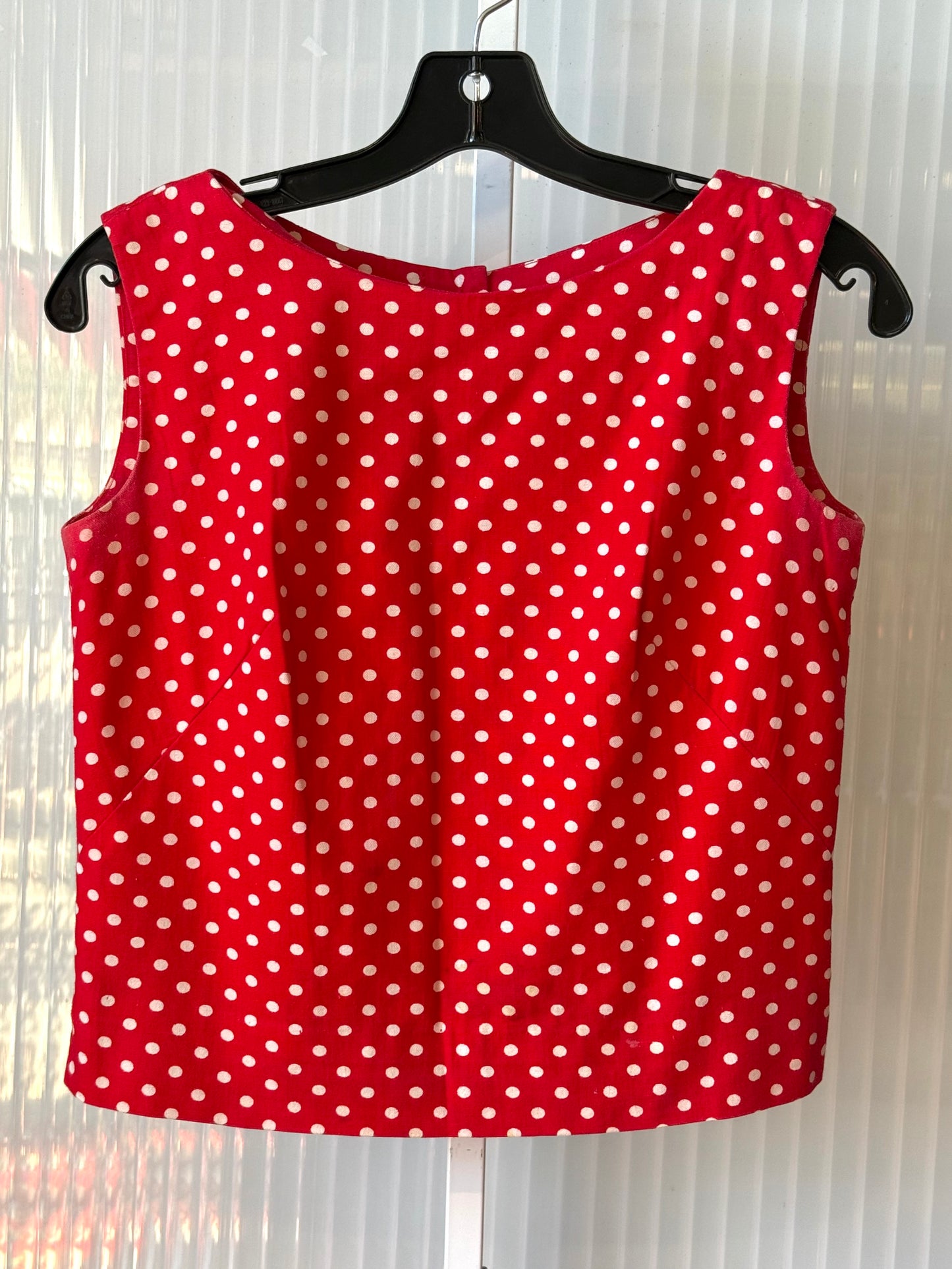 1970s Red Tank & Skirt Set w/ White Polka Dots