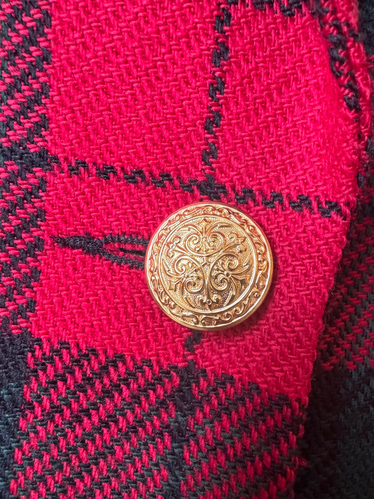 1990s Red & Green Plaid Blazer