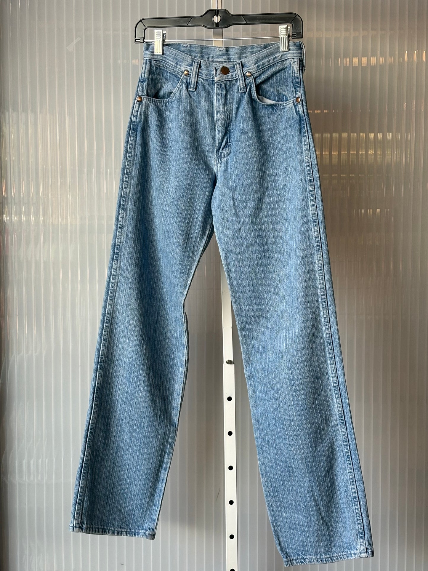 1980s Wrangler Striped Light-wash Denim Straight Leg Jeans