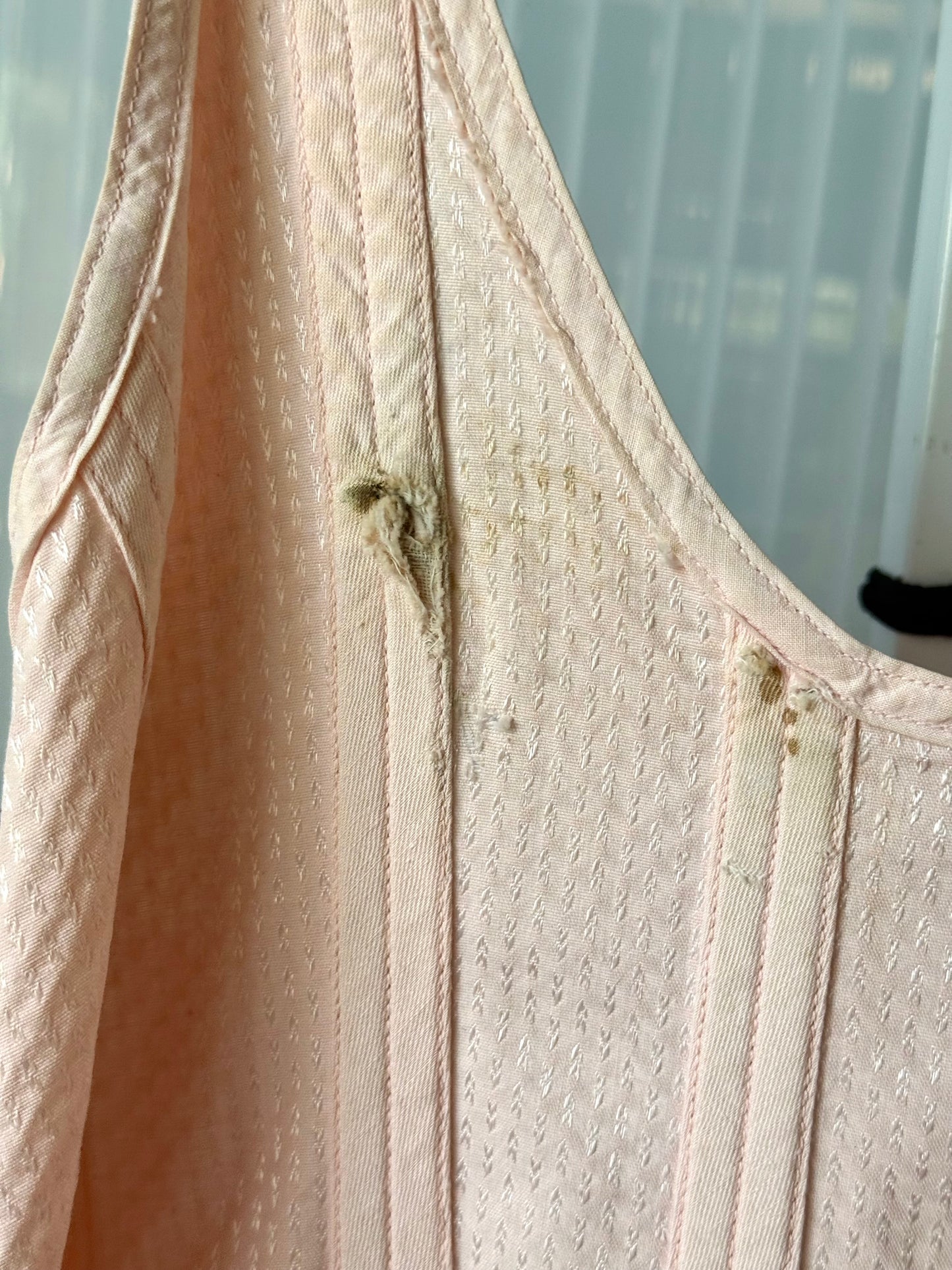 1940s Pink Corset Shapewear w/ Garter Straps