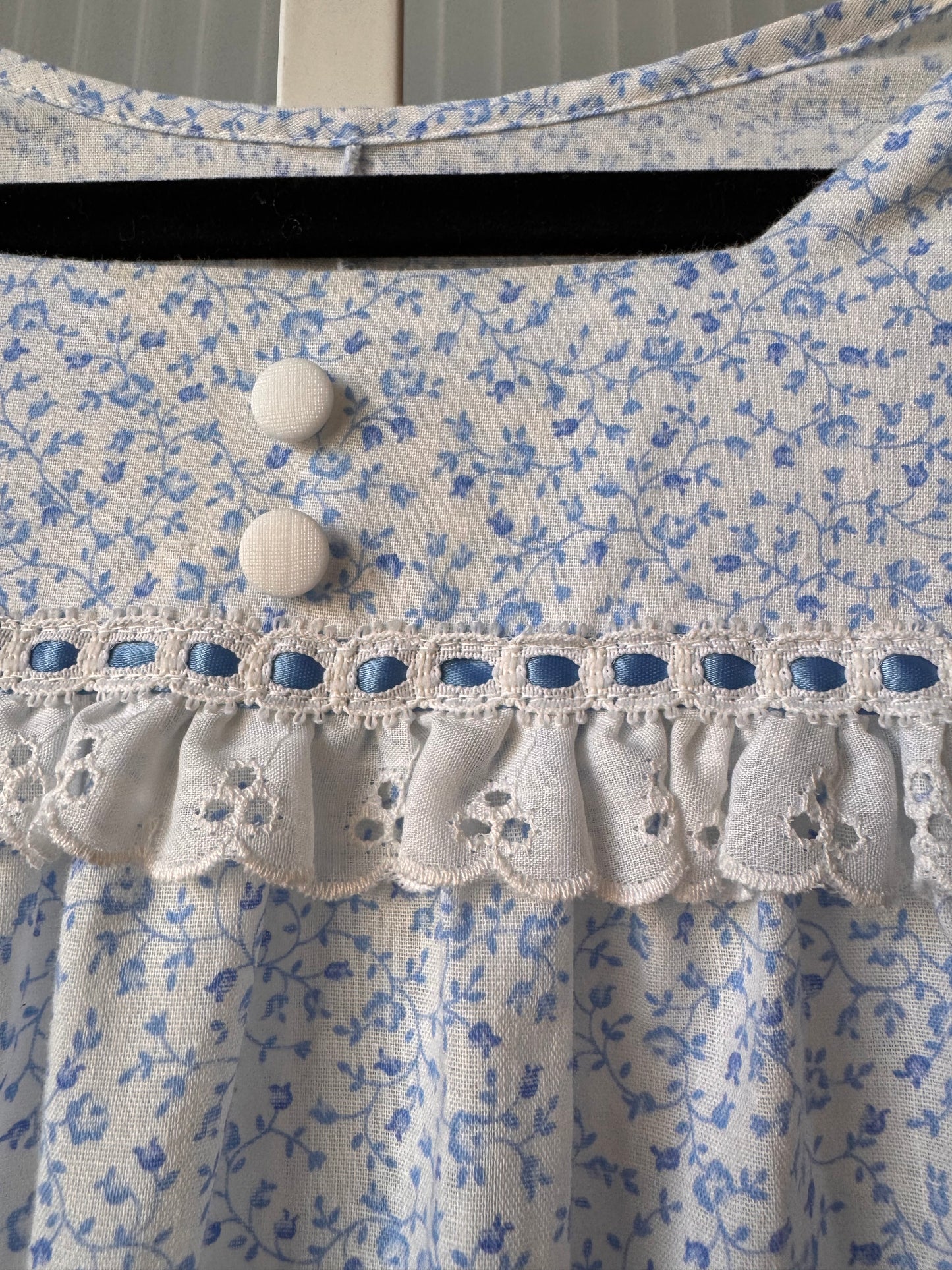 1960s Sears Blue Floral Nightgown