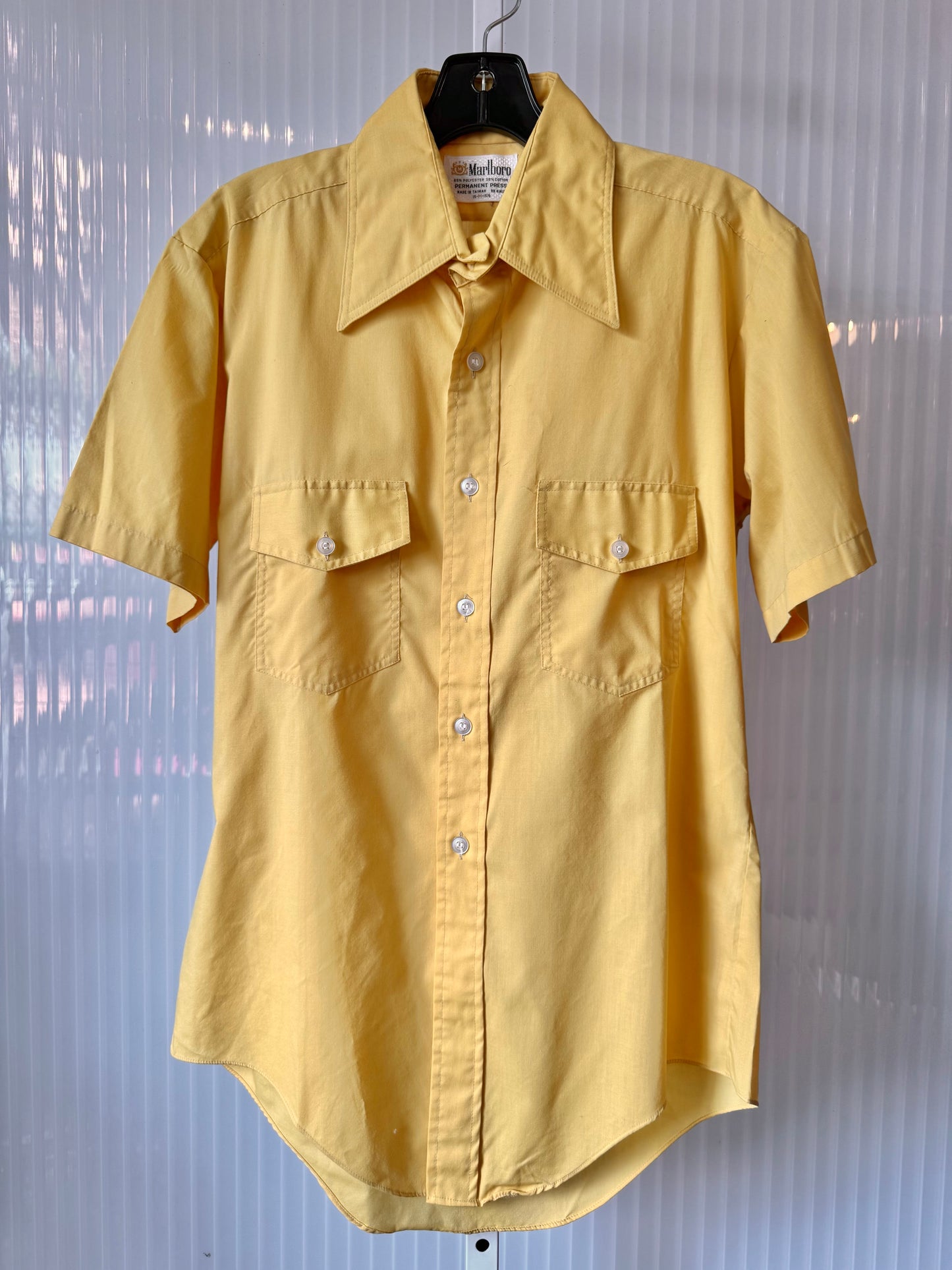 1970s Marlboro Yellow Button Up Shirt