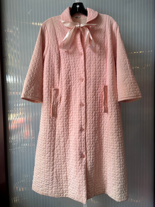 1960s Pink Quilted Housecoat