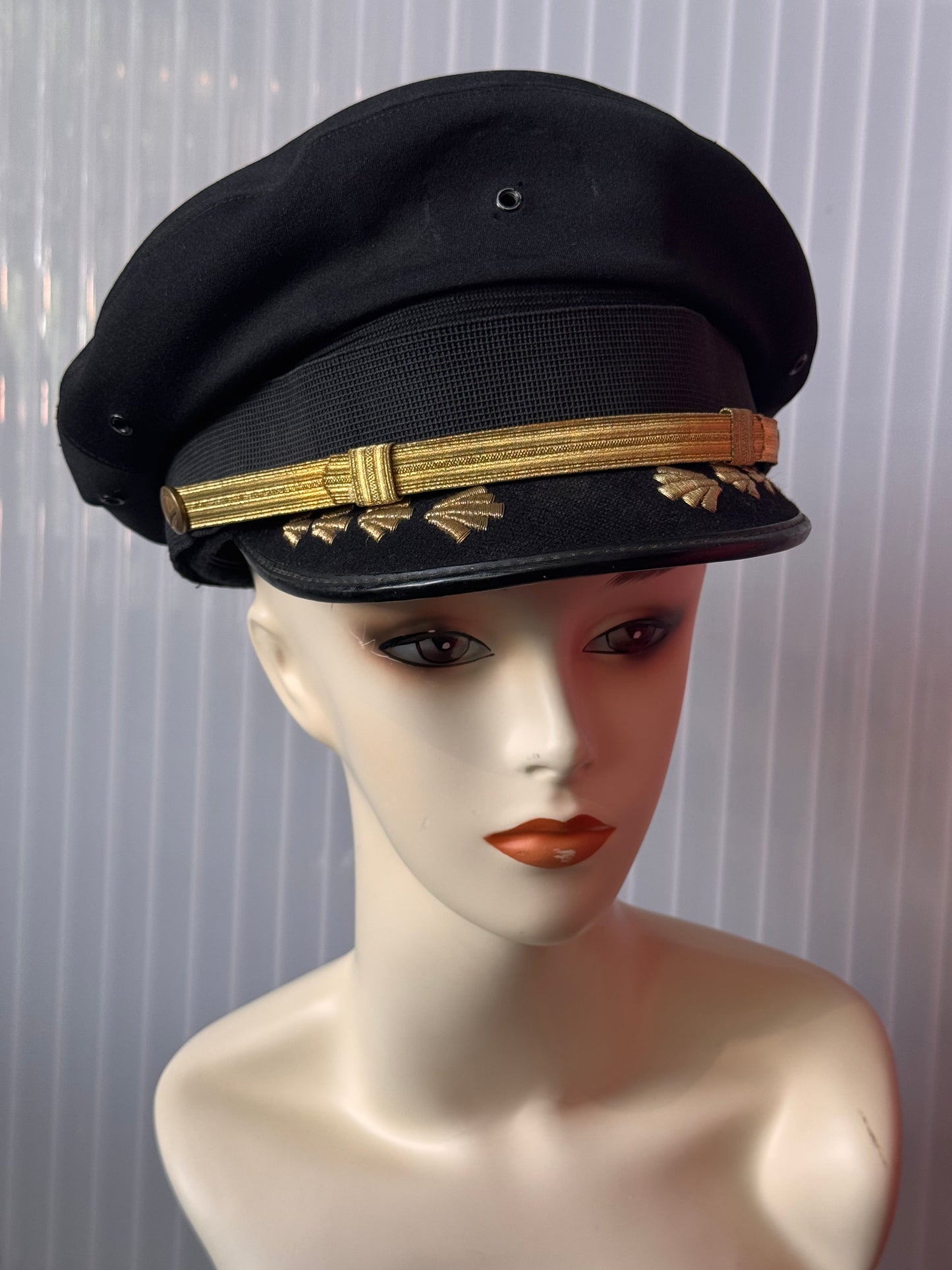 Black & Gold Bernard Military Snap Cap