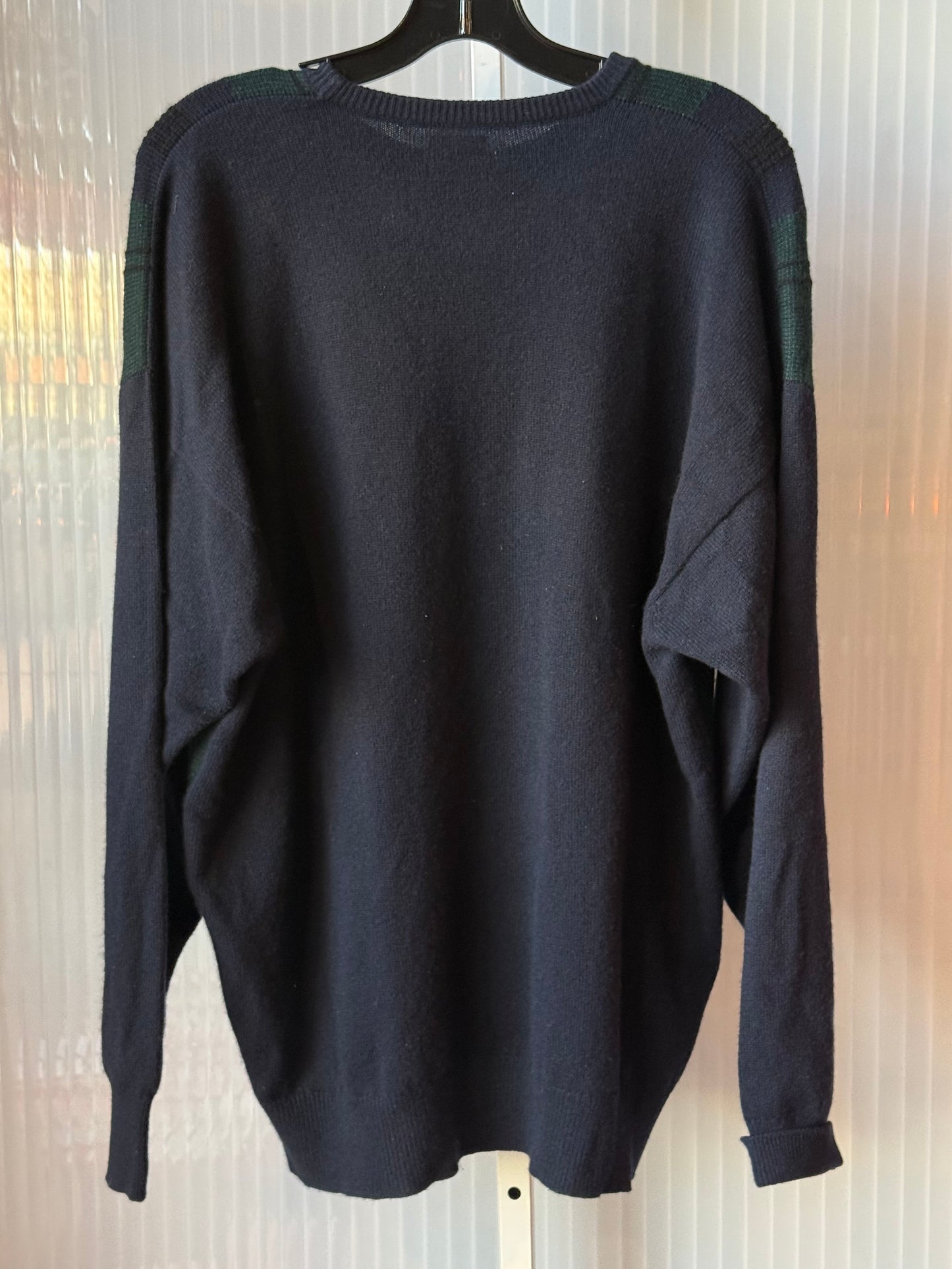 1980s Green & Blue Plaid Scottish Cashmere Sweater