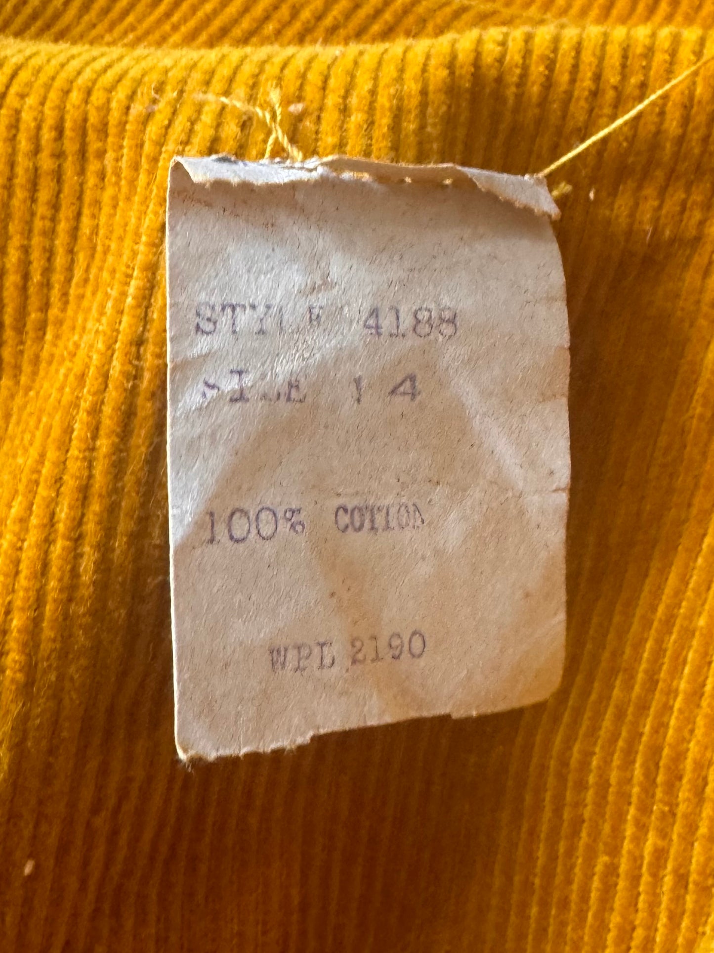 1970s Mustard Yellow Corduroy Romper