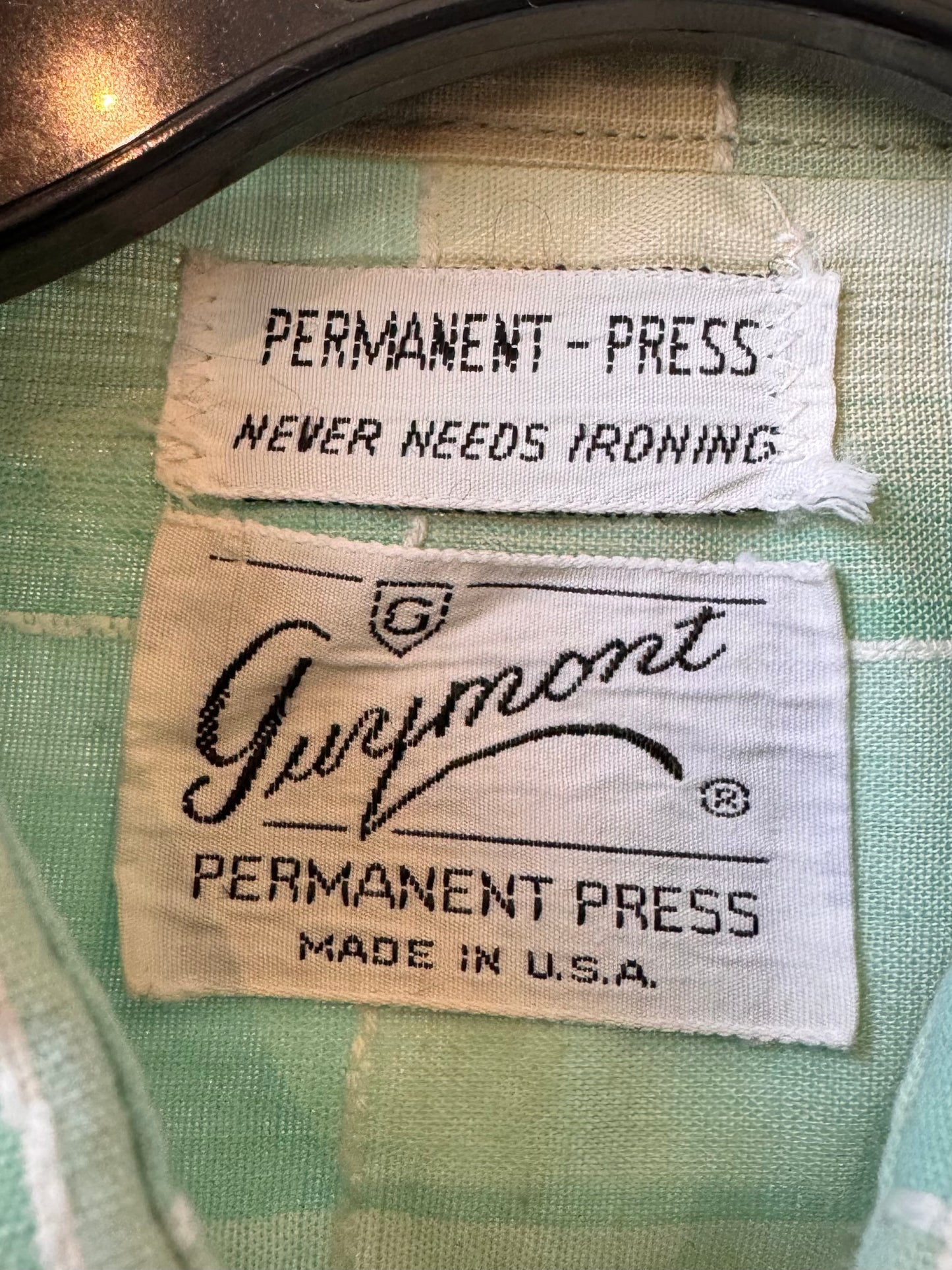 1970s Green Plaid Pearl Snap Western-Style Blouse