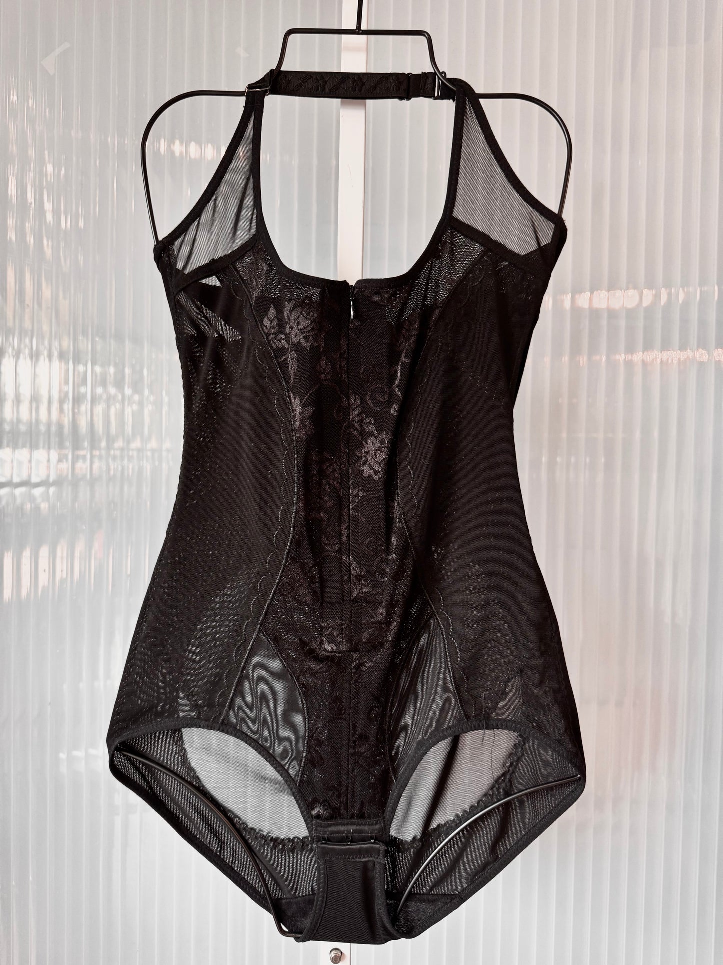 2010s Black Lace Shapewear Bodysuit