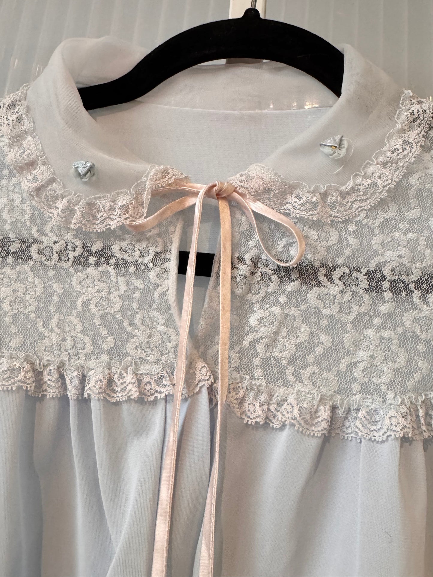 1960s Baby Blue Bed Jacket