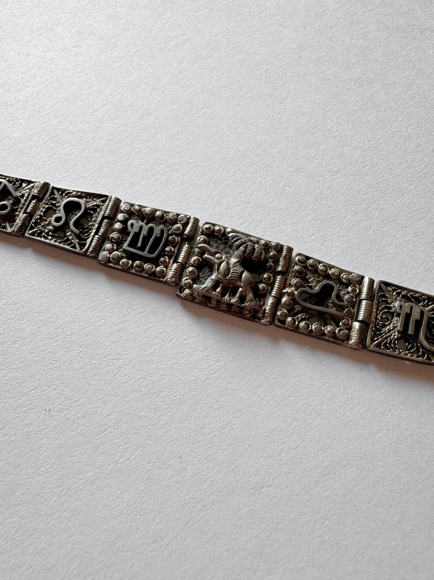 Silver Filligree Zodiac Bracelet