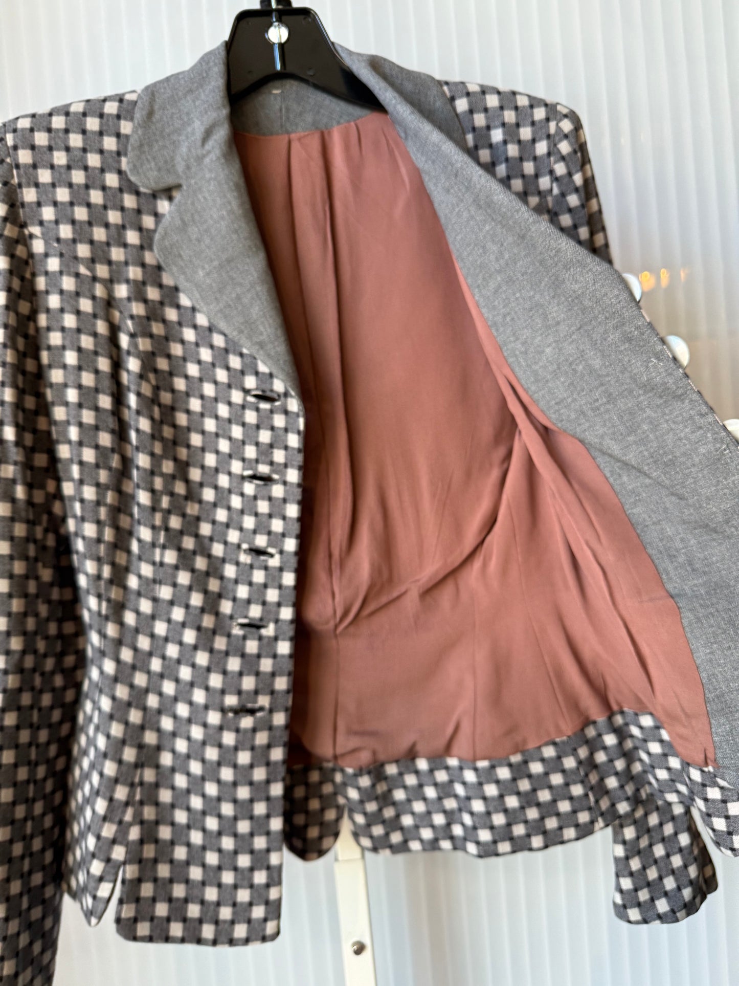 1940s Gray Checkered Blazer