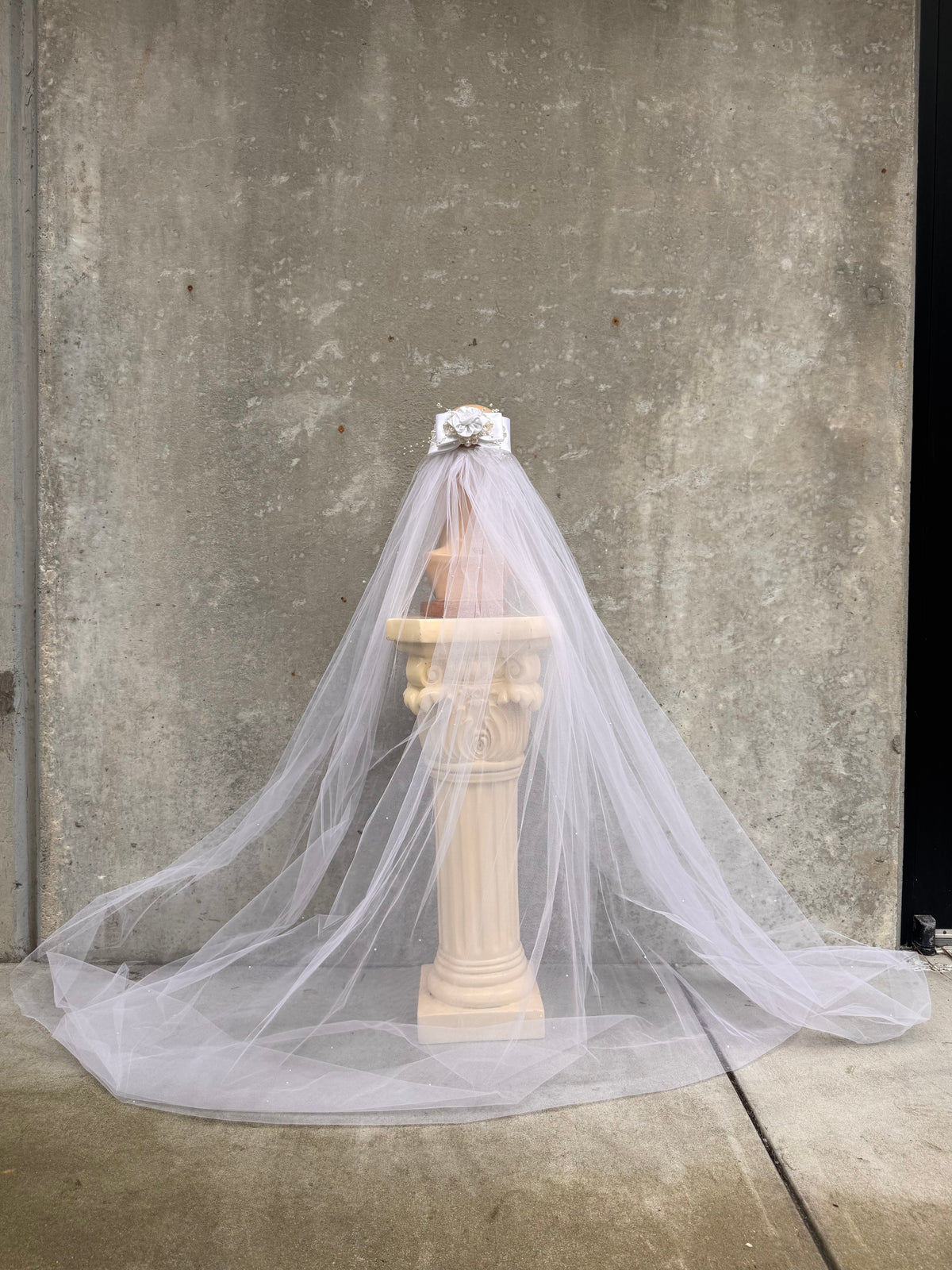 Y2K White Hair-Clip Veil