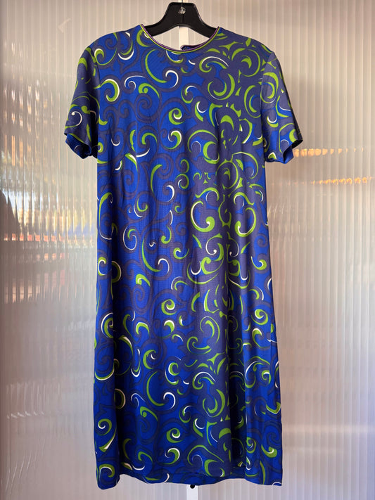 1960s Blue & Green Dress