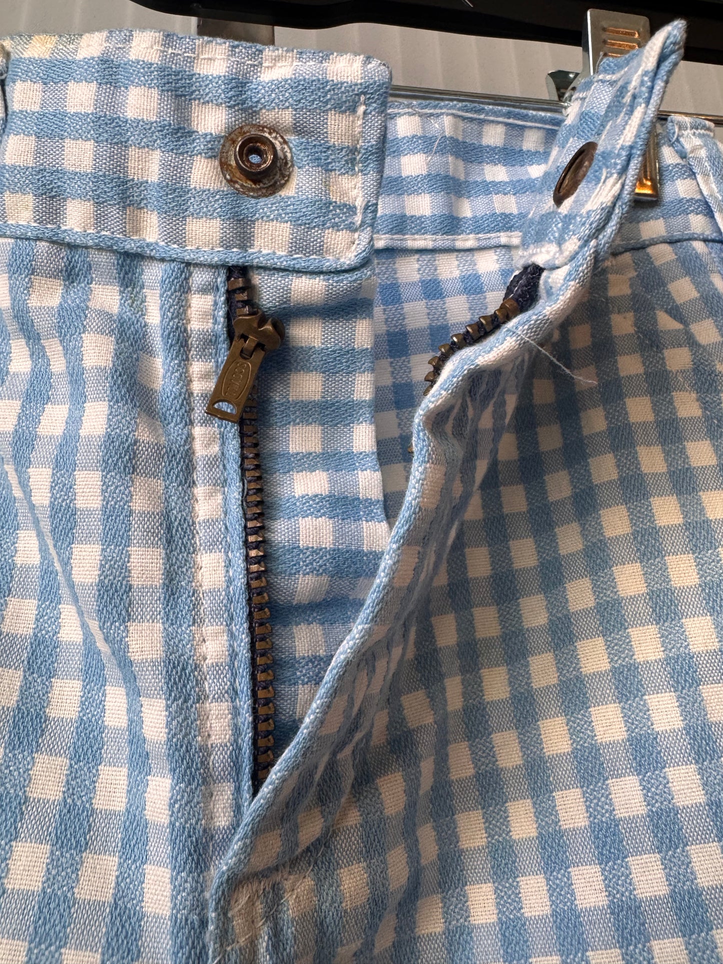 1970s Children's Light Blue Gingham Pants